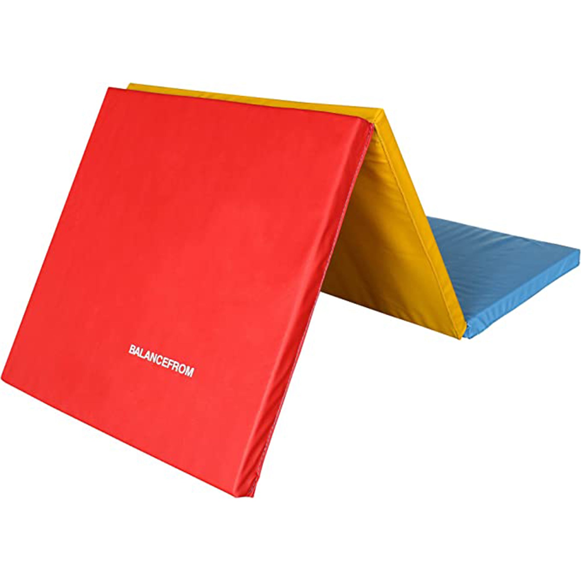 BalanceFrom Fitness GoGym 6x2ft Folding 3 Panel Exercise Mat w/Handles, Multi - Smart-nests