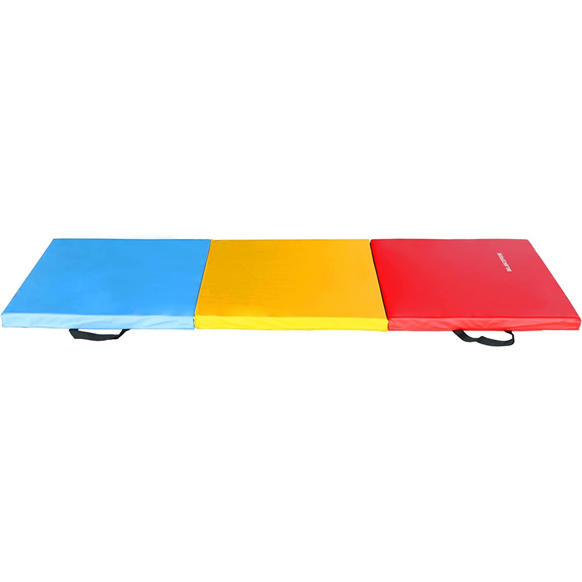 BalanceFrom Fitness GoGym 6x2ft Folding 3 Panel Exercise Mat w/Handles, Multi - Smart-nests