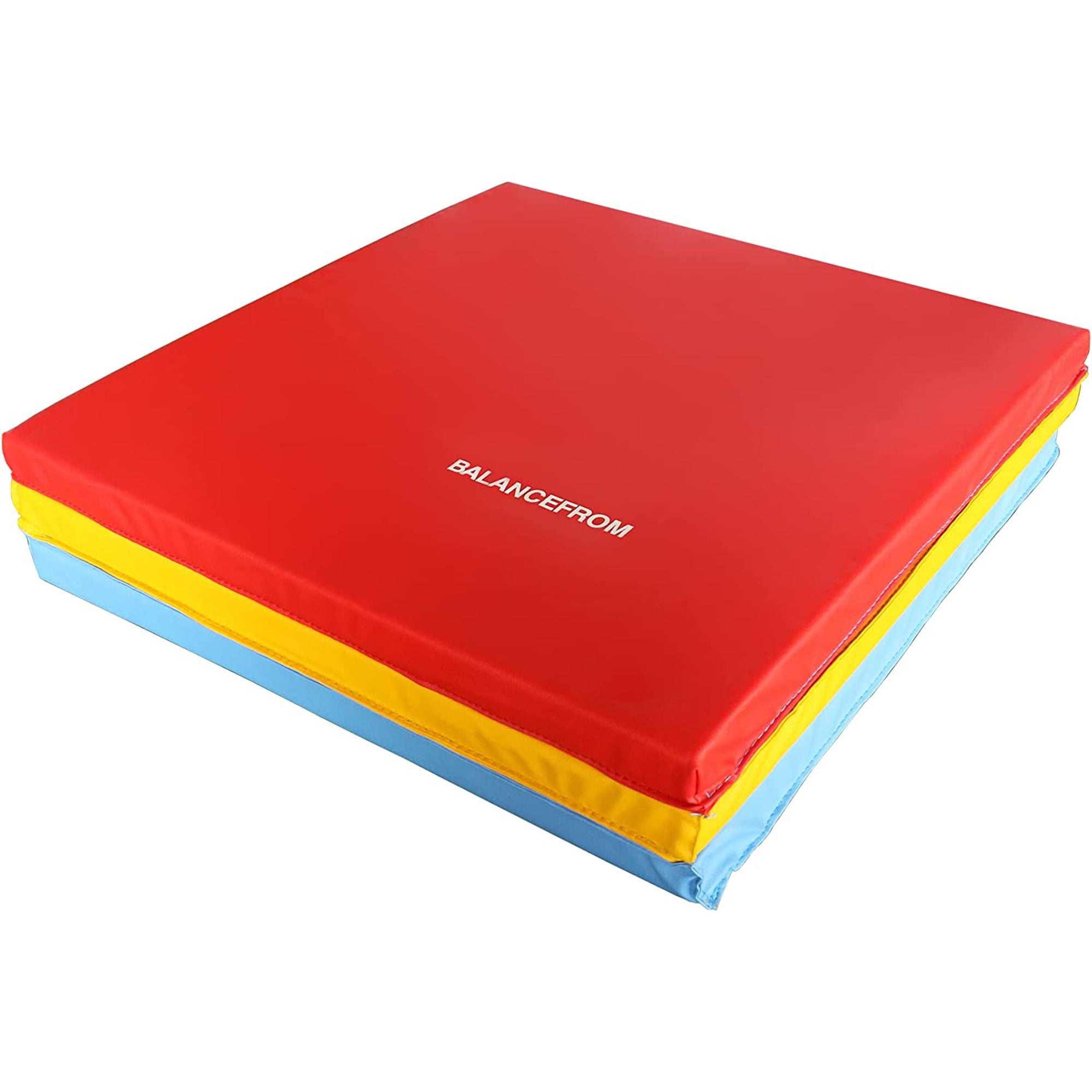 BalanceFrom Fitness GoGym 6x2ft Folding 3 Panel Exercise Mat w/Handles, Multi - Smart-nests