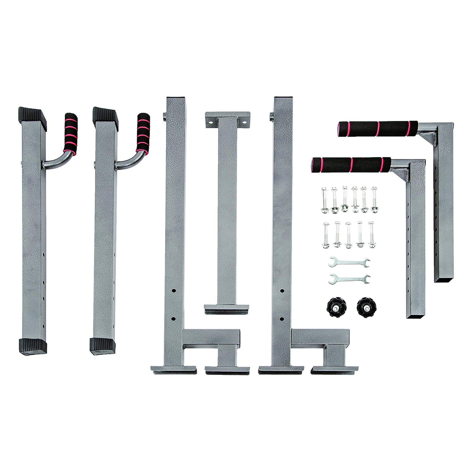 BalanceFrom Multi Function Home Gym Exercise Dip Stand, 500lb Capacity, Gray - Smart-nests