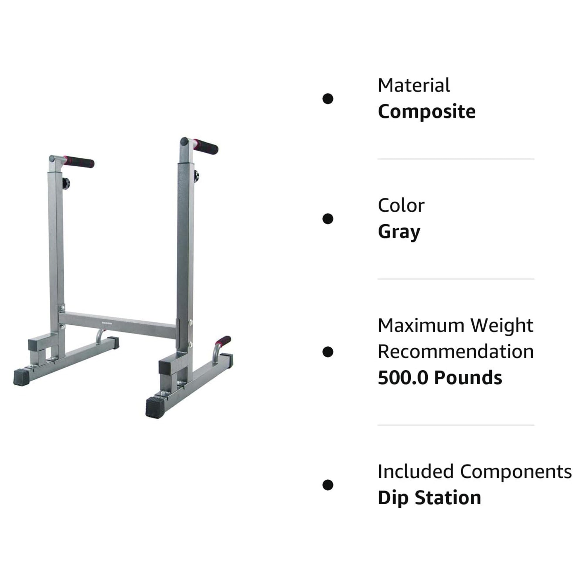 BalanceFrom Multi Function Home Gym Exercise Dip Stand, 500lb Capacity, Gray - Smart-nests