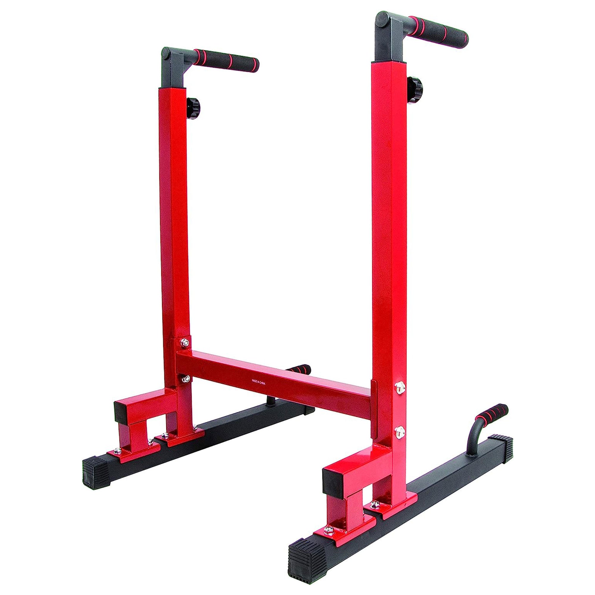 BalanceFrom Multi-Function Home Gym Exercise Dip Stand, 500lb Capacity, Red - Smart-nests