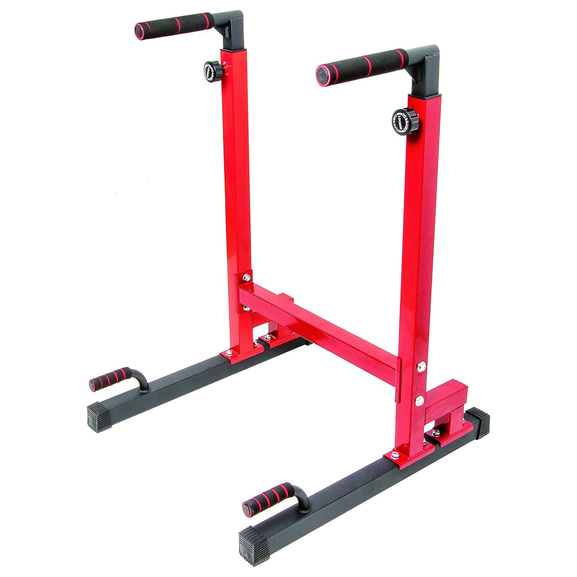 BalanceFrom Multi-Function Home Gym Exercise Dip Stand, 500lb Capacity, Red - Smart-nests