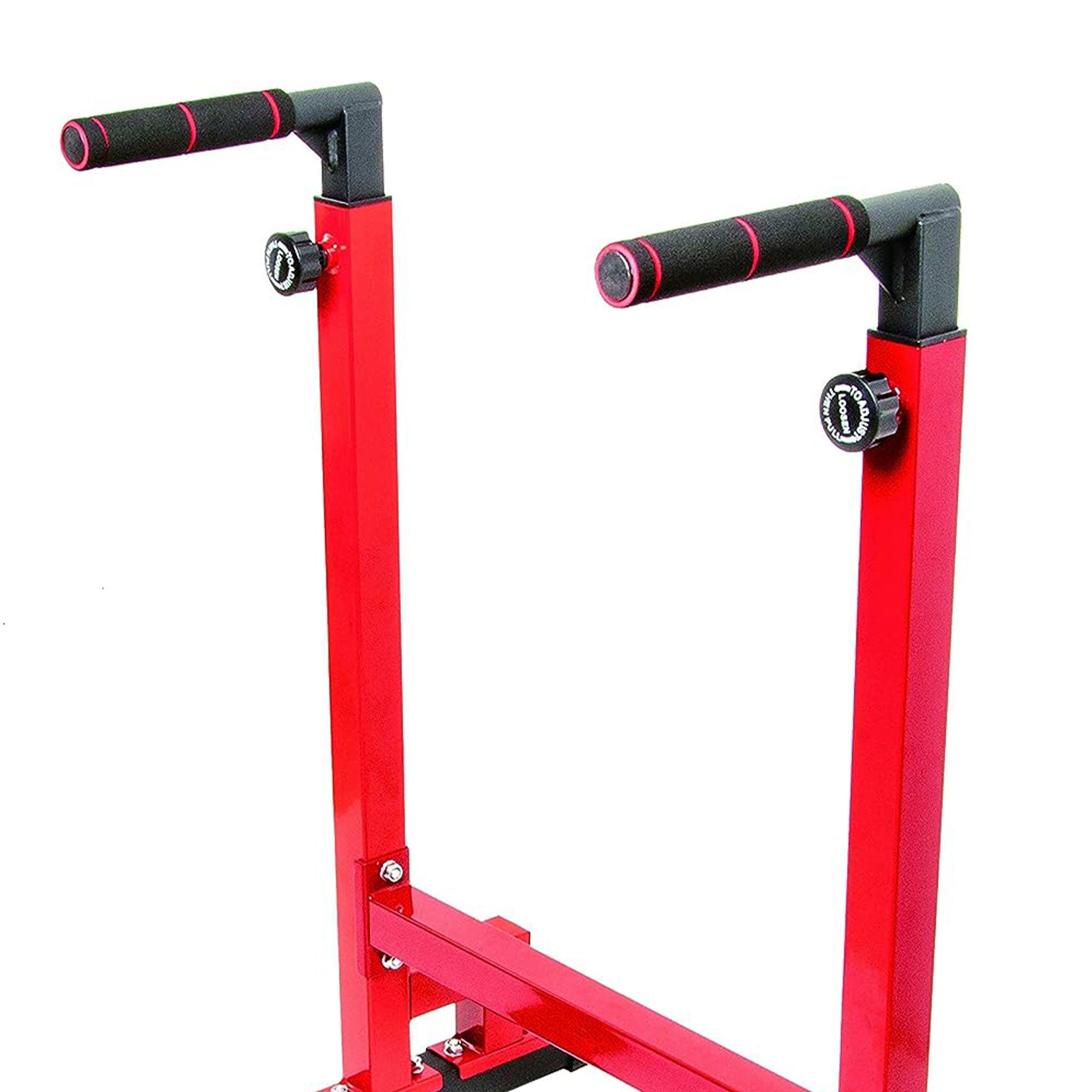 BalanceFrom Multi-Function Home Gym Exercise Dip Stand, 500lb Capacity, Red - Smart-nests