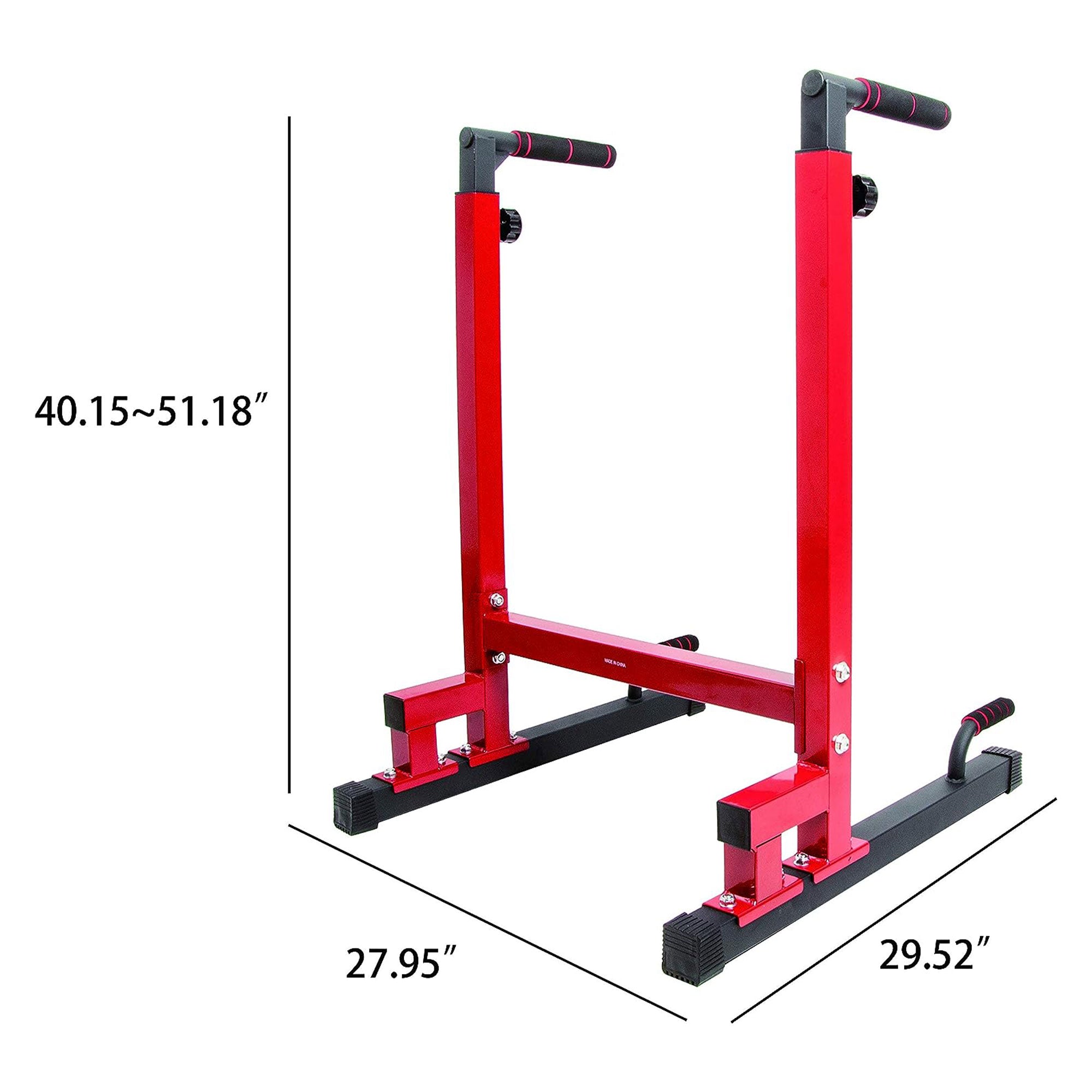 BalanceFrom Multi-Function Home Gym Exercise Dip Stand, 500lb Capacity, Red - Smart-nests
