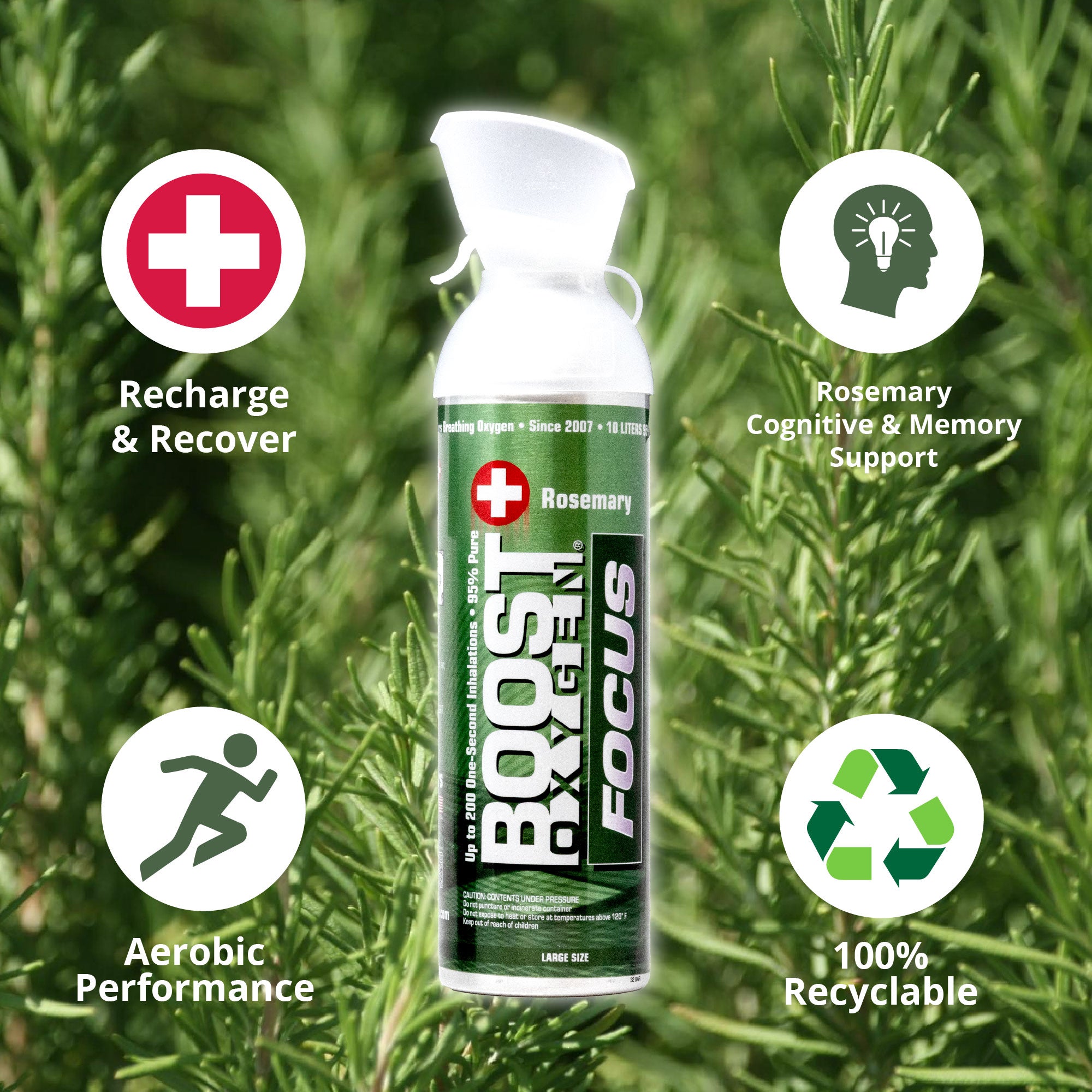 Boost Oxygen Think Tank Natural Portable 10 L Canned Oxygen, Rosemary (4 Pack) - Smart-nests