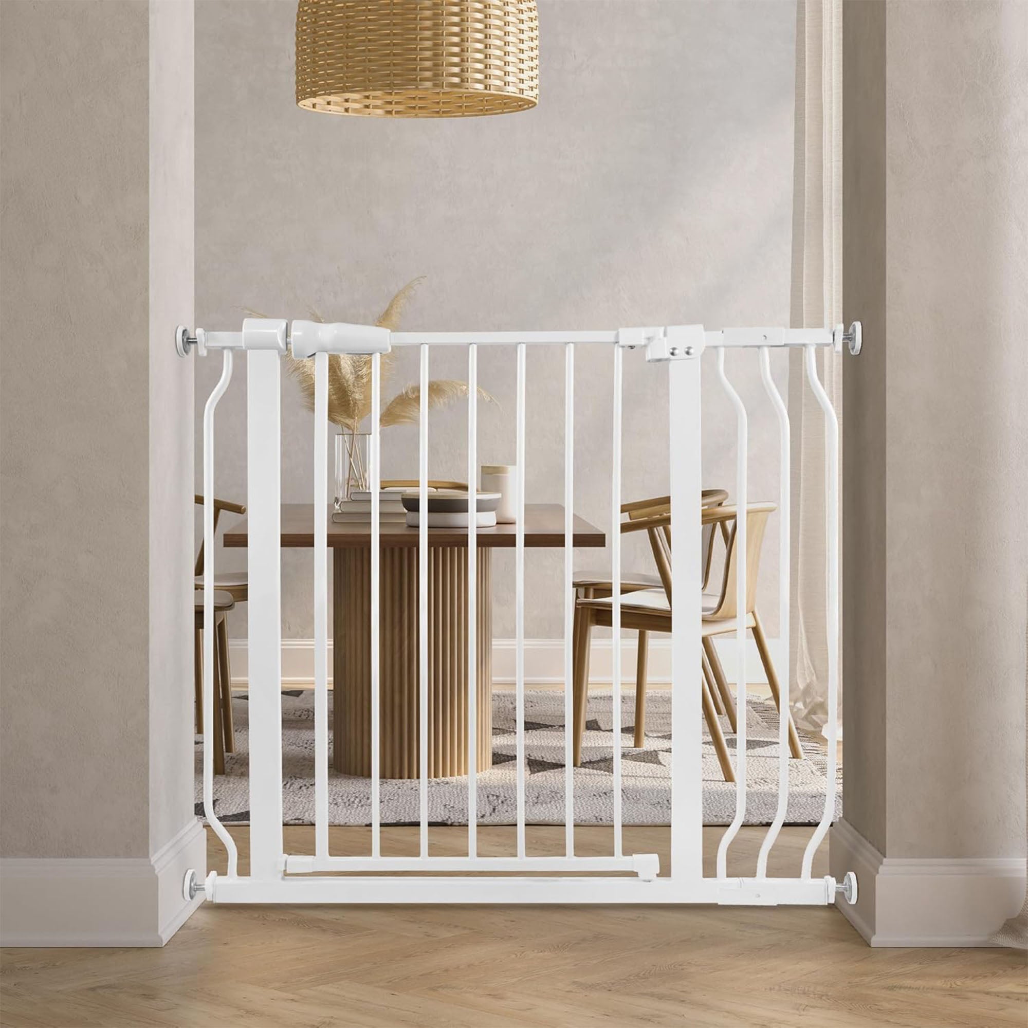 BalanceFrom Walk-Thru Safety Gate for Baby and Pets, 29.1-38.5"W, 30"H, White