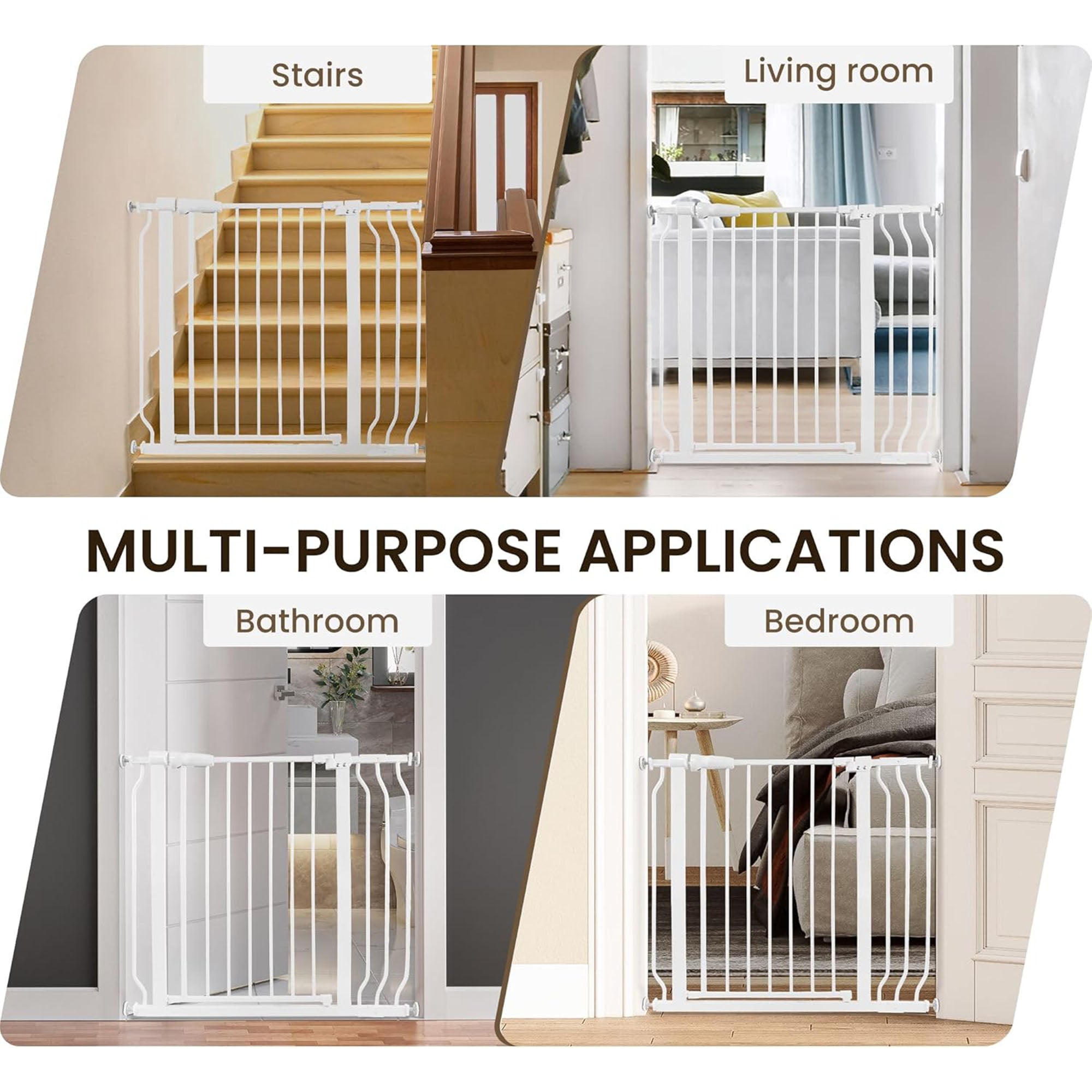 BalanceFrom Walk-Thru Safety Gate for Baby and Pets, 29.1-38.5"W, 30"H, White