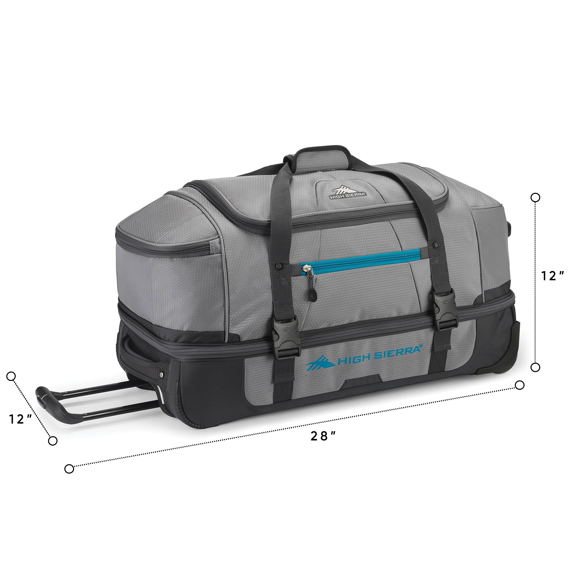 High Sierra Fairlead 28 Inch Drop Bottom Wheeled Duffel Bag Luggage (Open Box) - Smart-nests