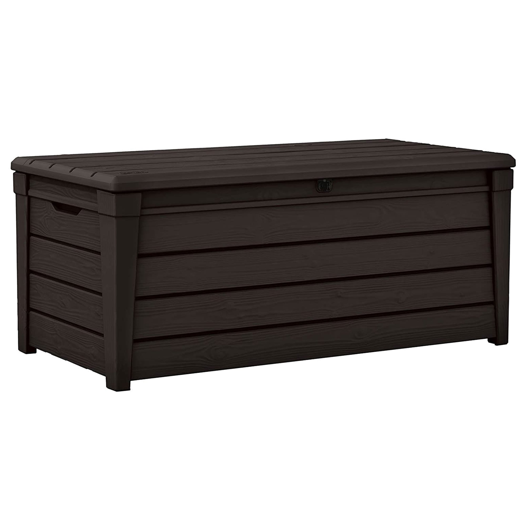 Keter Brightwood Weatherproof Resin Patio Deck Storage Box Bench, Brown (2 Pack) - Smart-nests