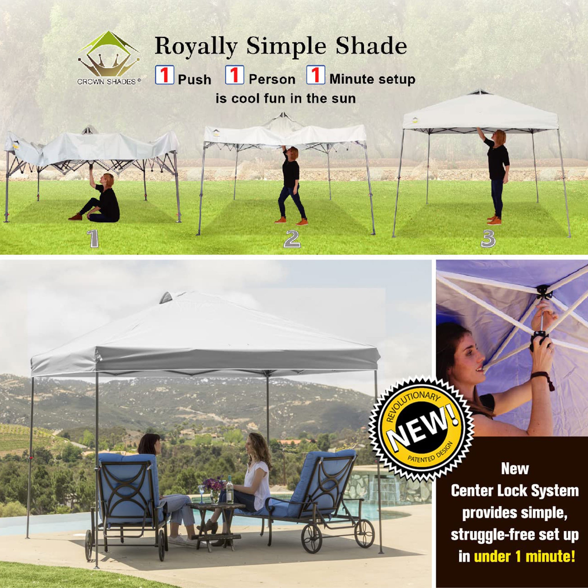 10 x 10 Foot Instant Pop Up Folding Shade Canopy w/Carry Bag, White (Used) - Smart-nests