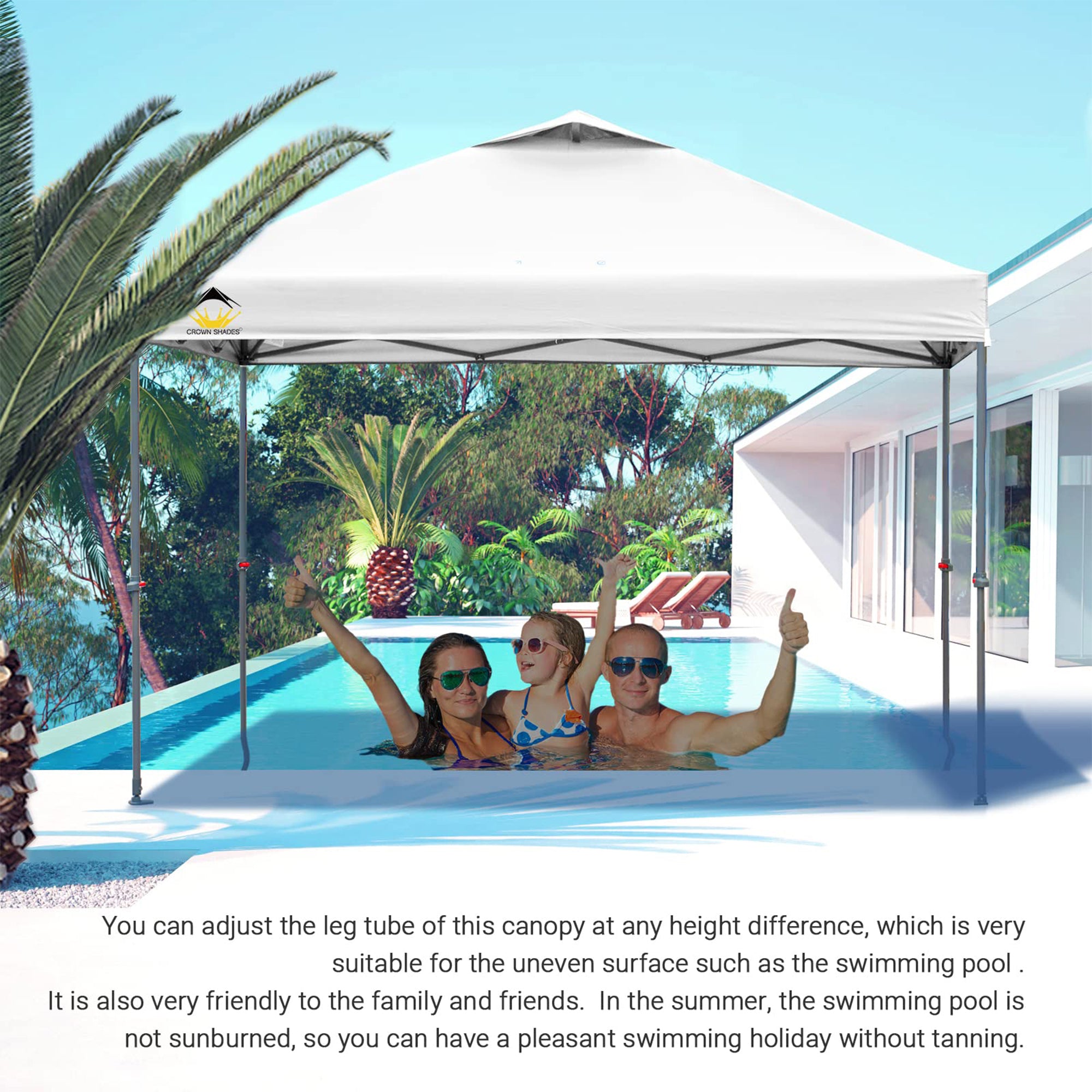 10 x 10 Foot Instant Pop Up Folding Shade Canopy w/Carry Bag, White (Used) - Smart-nests
