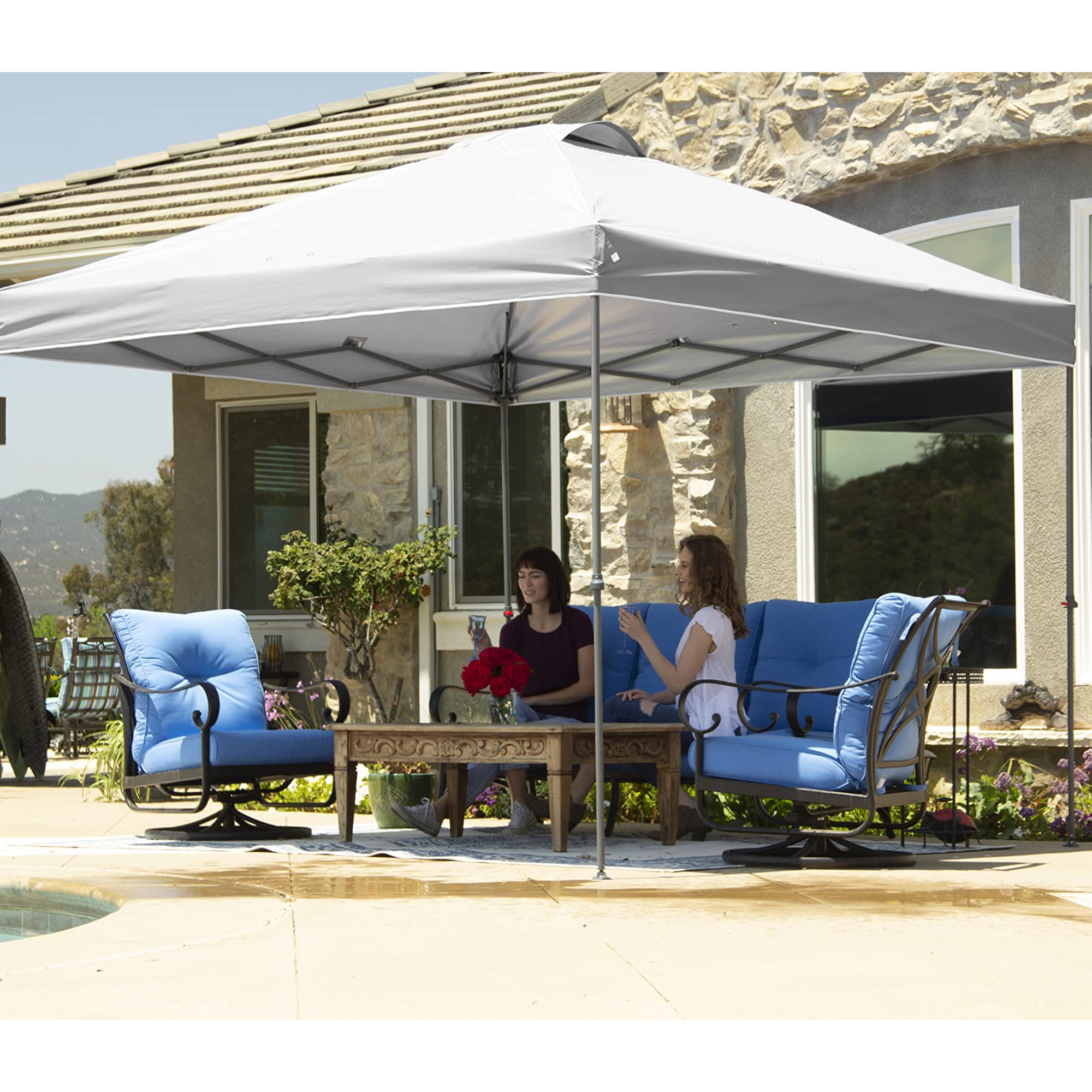 10 x 10 Foot Instant Pop Up Folding Shade Canopy w/Carry Bag, White (Used) - Smart-nests