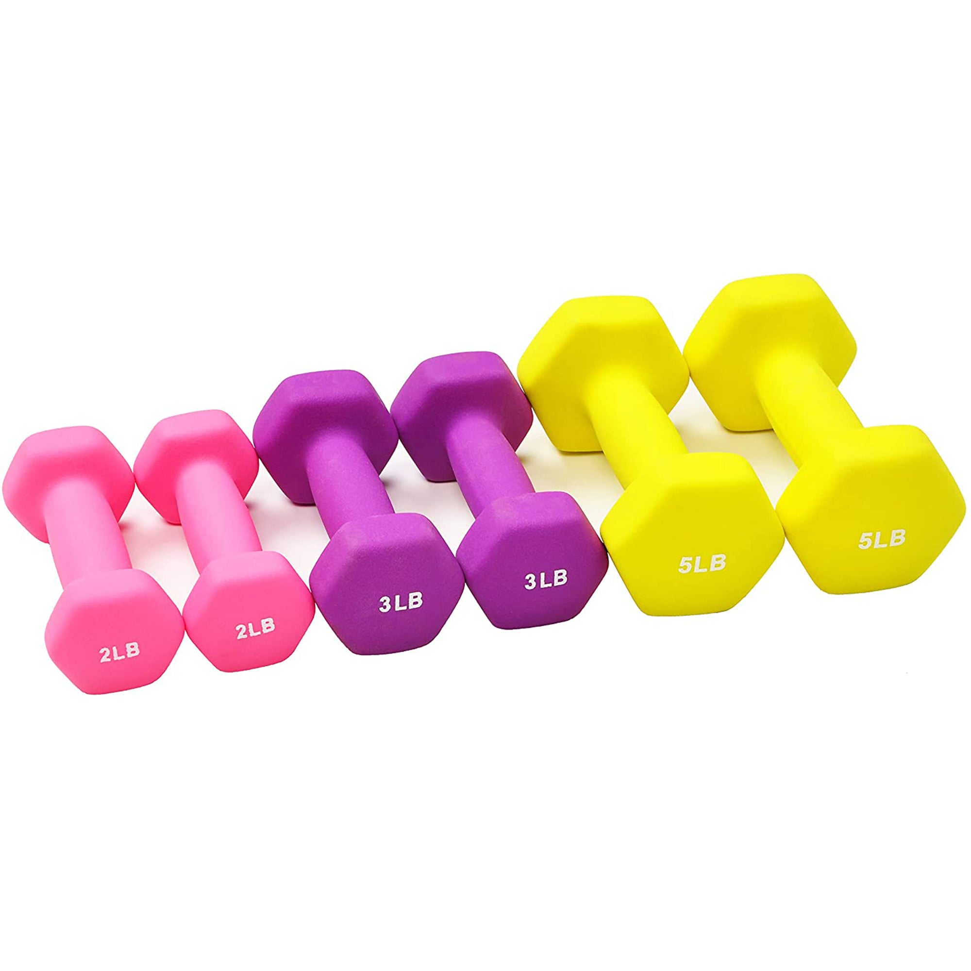 BalanceFrom Fitness 2, 3, and 5 Pound Neoprene Coated Dumbbell Set with Stand - Smart-nests