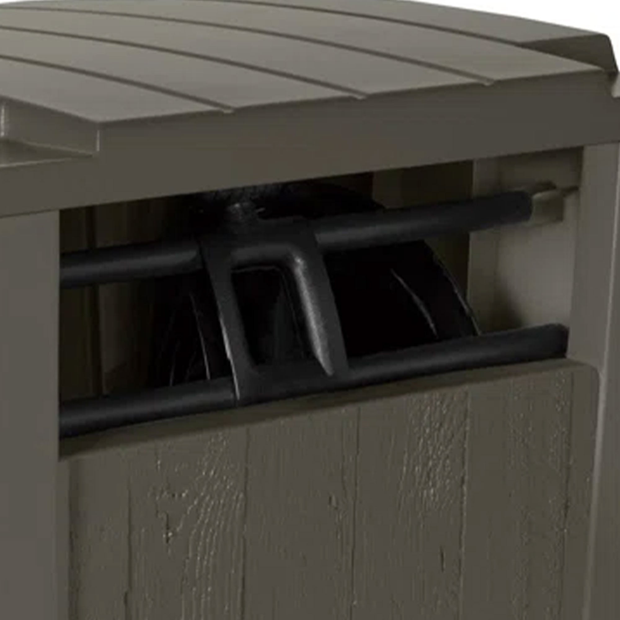 Suncast Farmington Hideaway Outdoor Garden Hose Storage Pot Container, Stoney - Smart-nests
