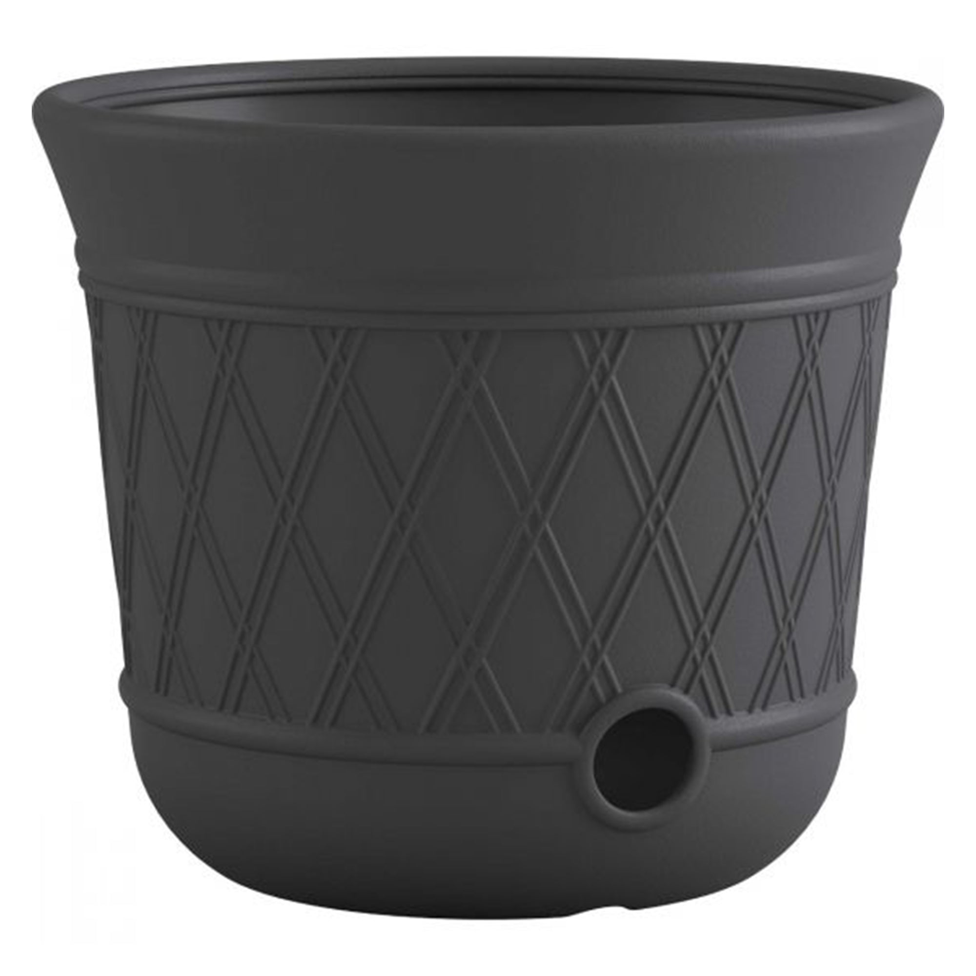 Suncast 14 x 12" Resin Decorative Hideaway Outdoor Garden Hose Storage Pot, Gray - Smart-nests