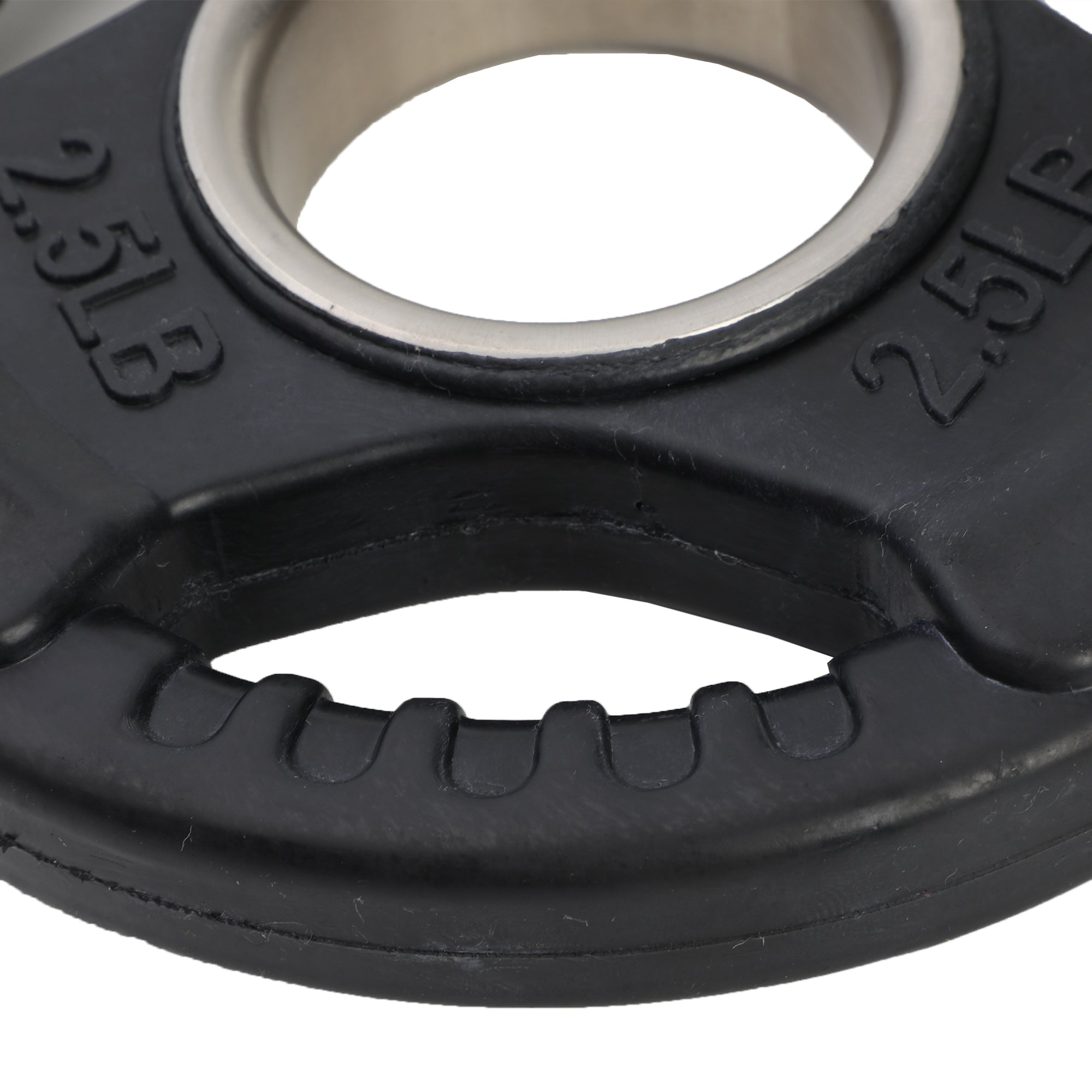 HolaHatha 2.5 Pound Olympic Rubber Coated Weight Plate w/Tri Grip Handle, Black - Smart-nests