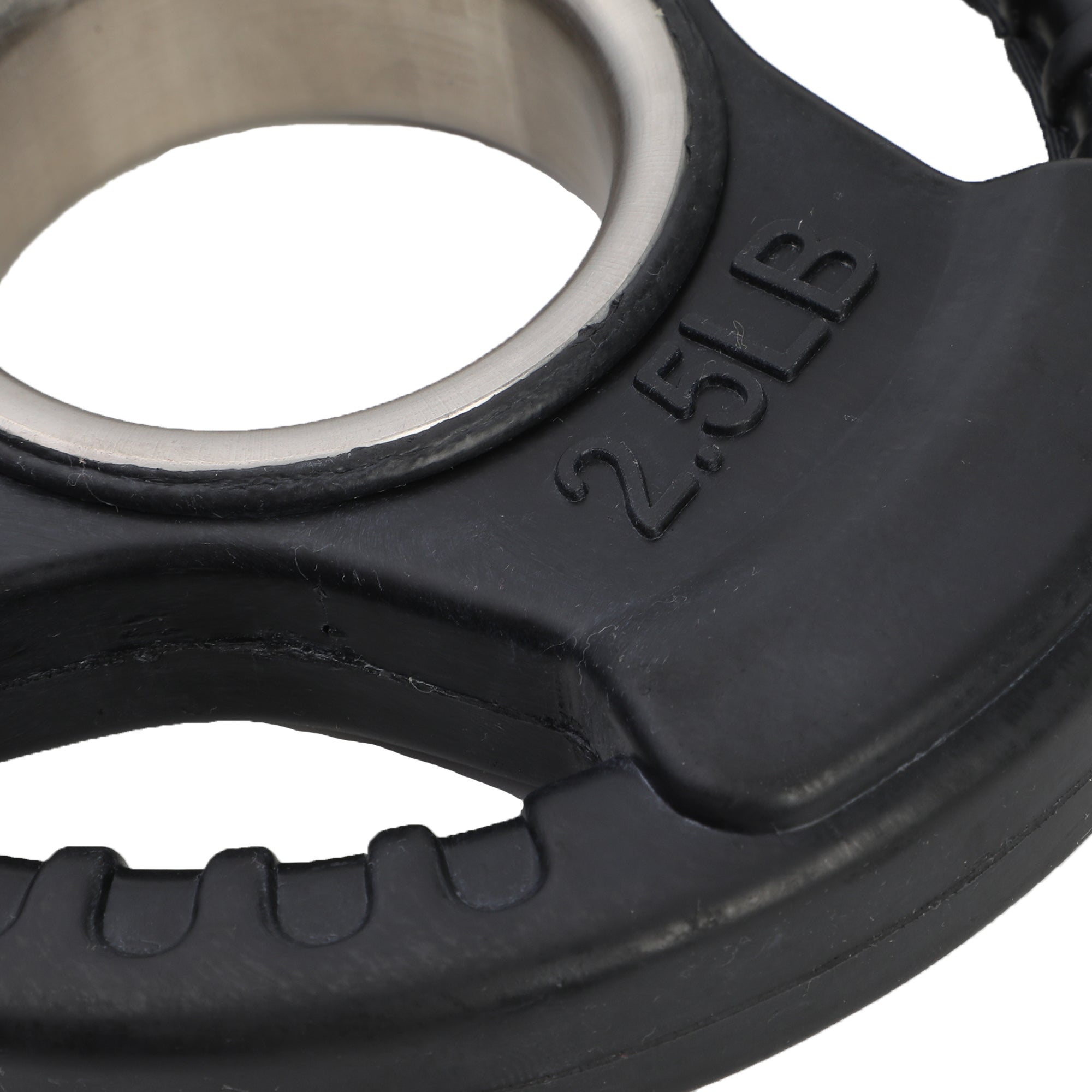 HolaHatha 2.5 Pound Olympic Rubber Coated Weight Plate w/Tri Grip Handle, Black - Smart-nests