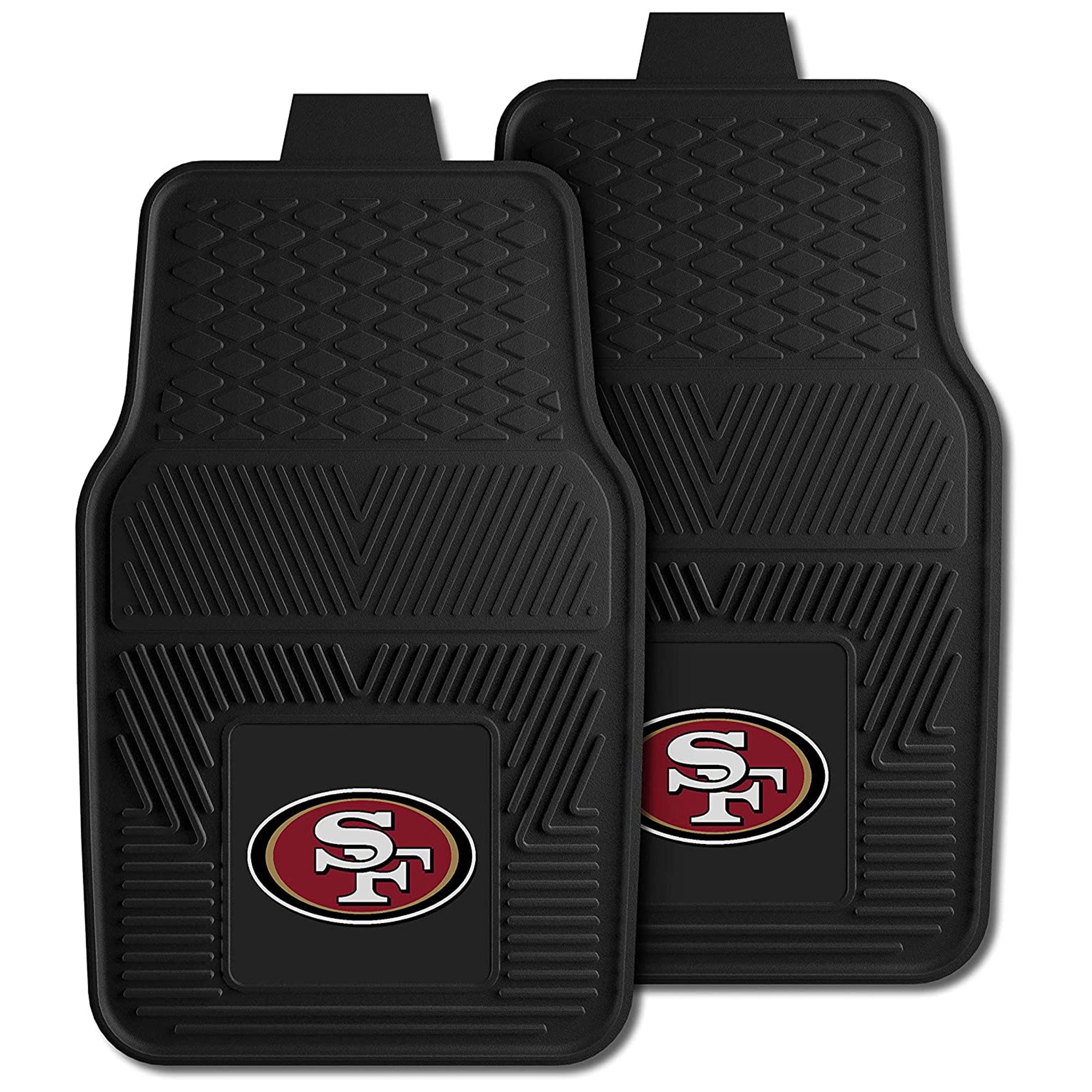 Fanmats 27 x 17" Vinyl Front Row Car Floor Mat 2 Piece Set, San Francisco 49ers - Smart-nests