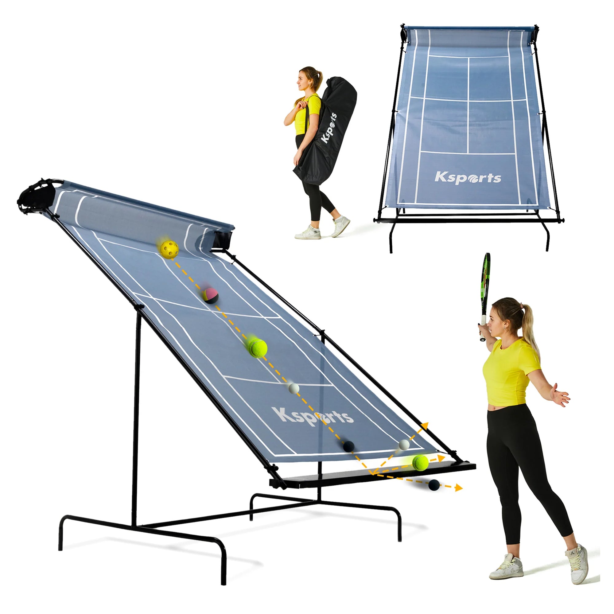 Ksports Portable Indoor Outdoor Weatherproof Tennis Rebounder Net with Carry Bag - Smart-nests