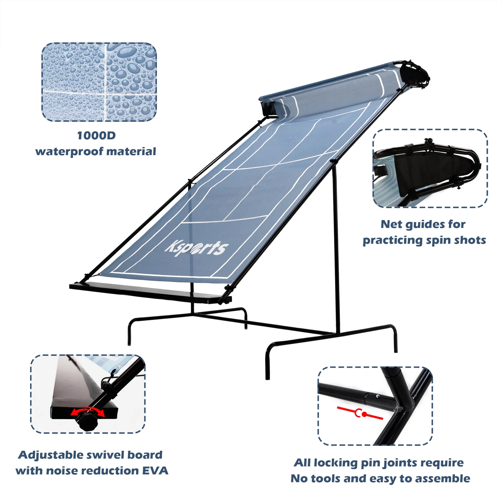 Ksports Portable Indoor Outdoor Weatherproof Tennis Rebounder Net with Carry Bag - Smart-nests