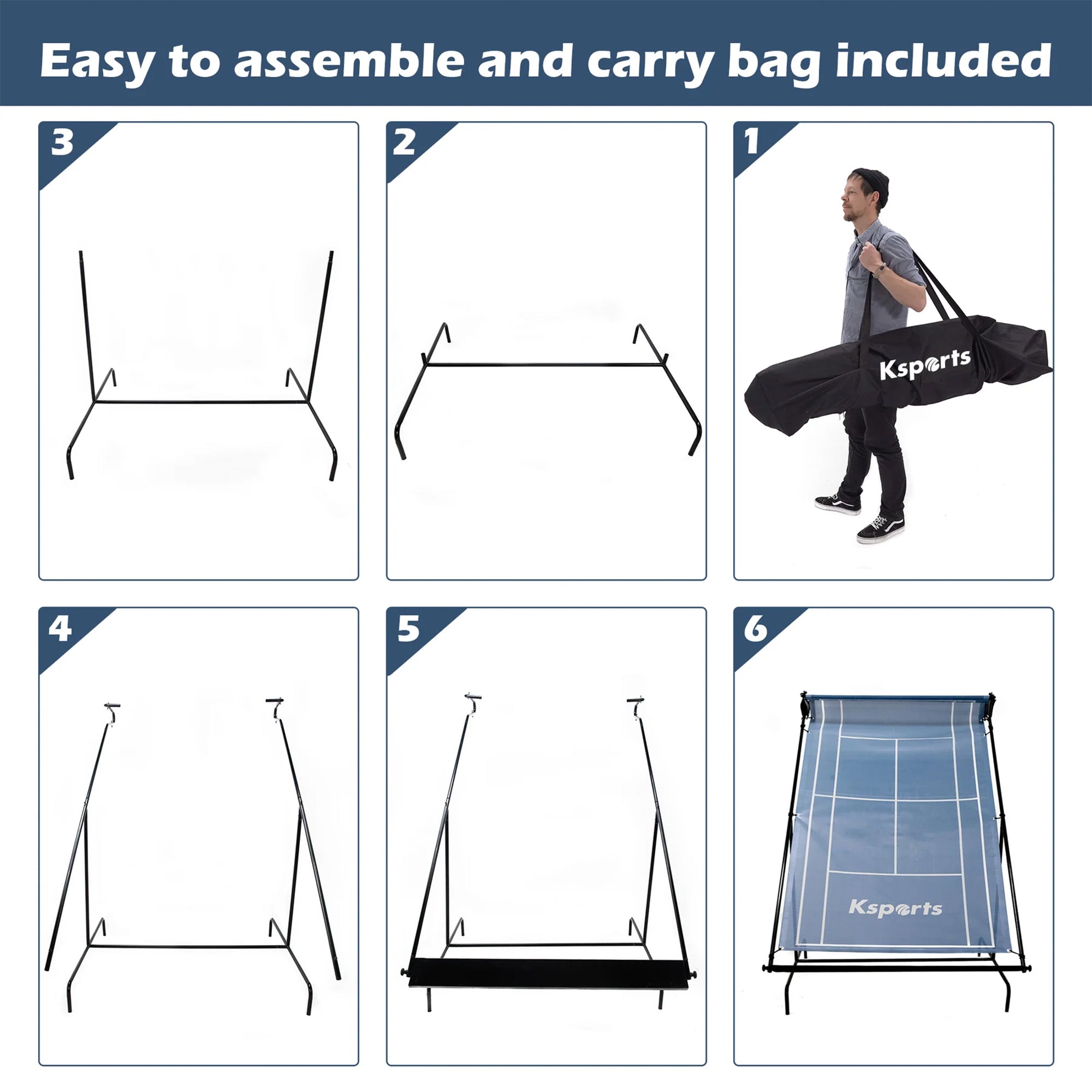 Ksports Portable Indoor Outdoor Weatherproof Tennis Rebounder Net with Carry Bag - Smart-nests