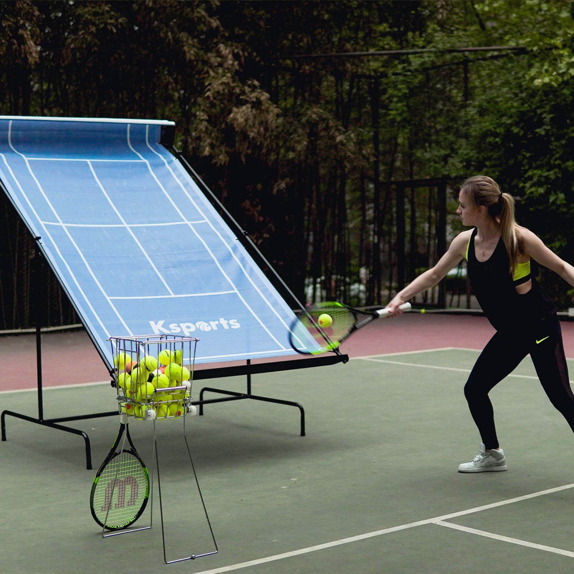 Ksports Portable Indoor Outdoor Weatherproof Tennis Rebounder Net with Carry Bag - Smart-nests