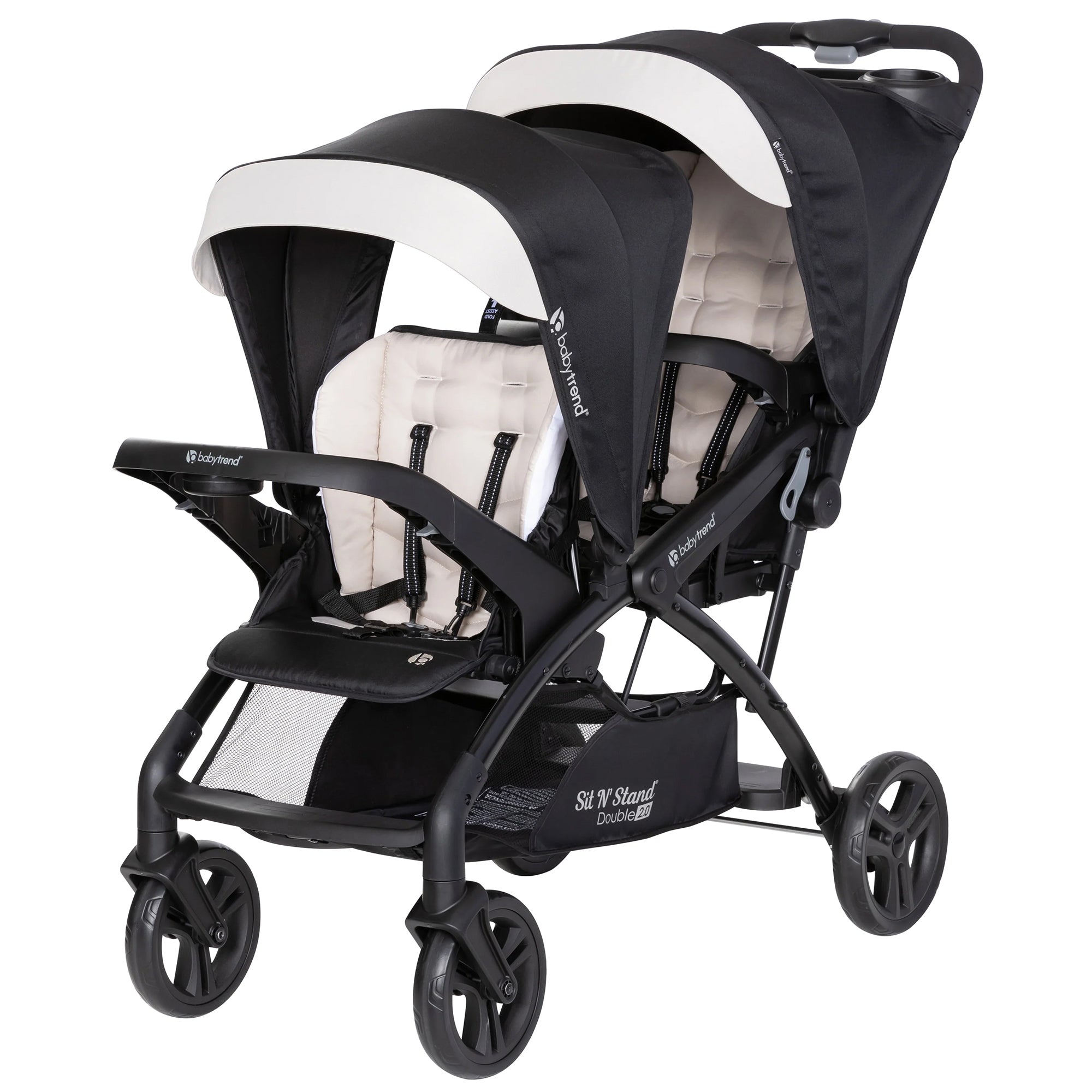 Baby Trend Sit N' Stand Double Stroller with EZ-Lift Plus Infant Car Seat, Khaki - Smart-nests