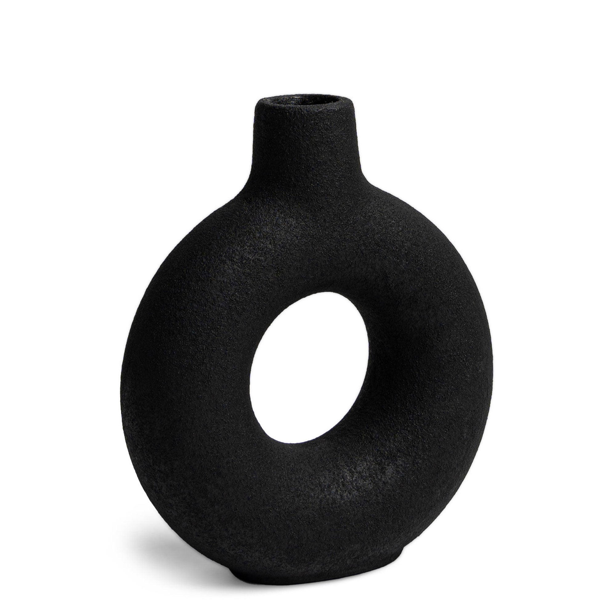 Villa Moda Oona Decorative Modern Ring Vase, Medium, Black - Smart-nests