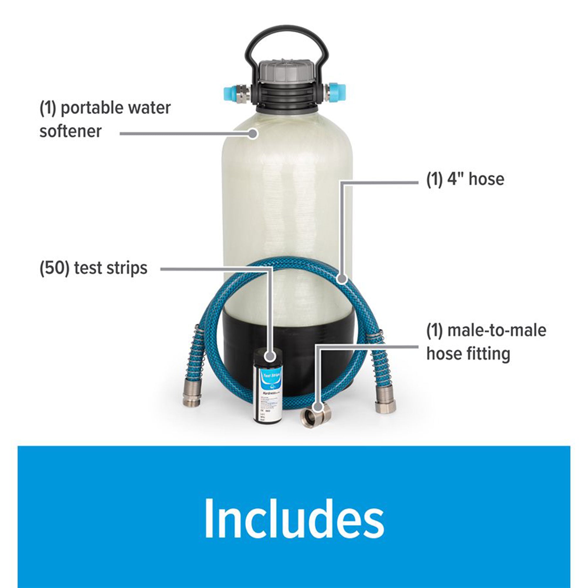 Camco TastePURE Portable Compact 4 GPM Hard Water Softener Kit for RV and Boat - Smart-nests