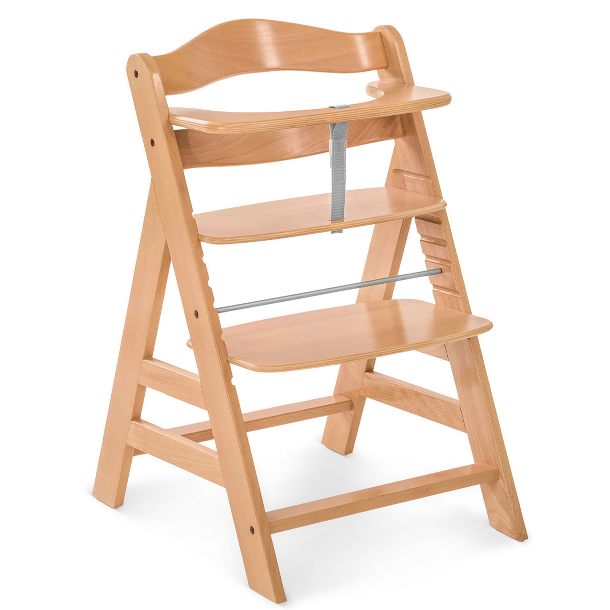 hauck Alpha+ Grow Along Wooden High Chair w/White Tray Table & Grey Cushion - Smart-nests