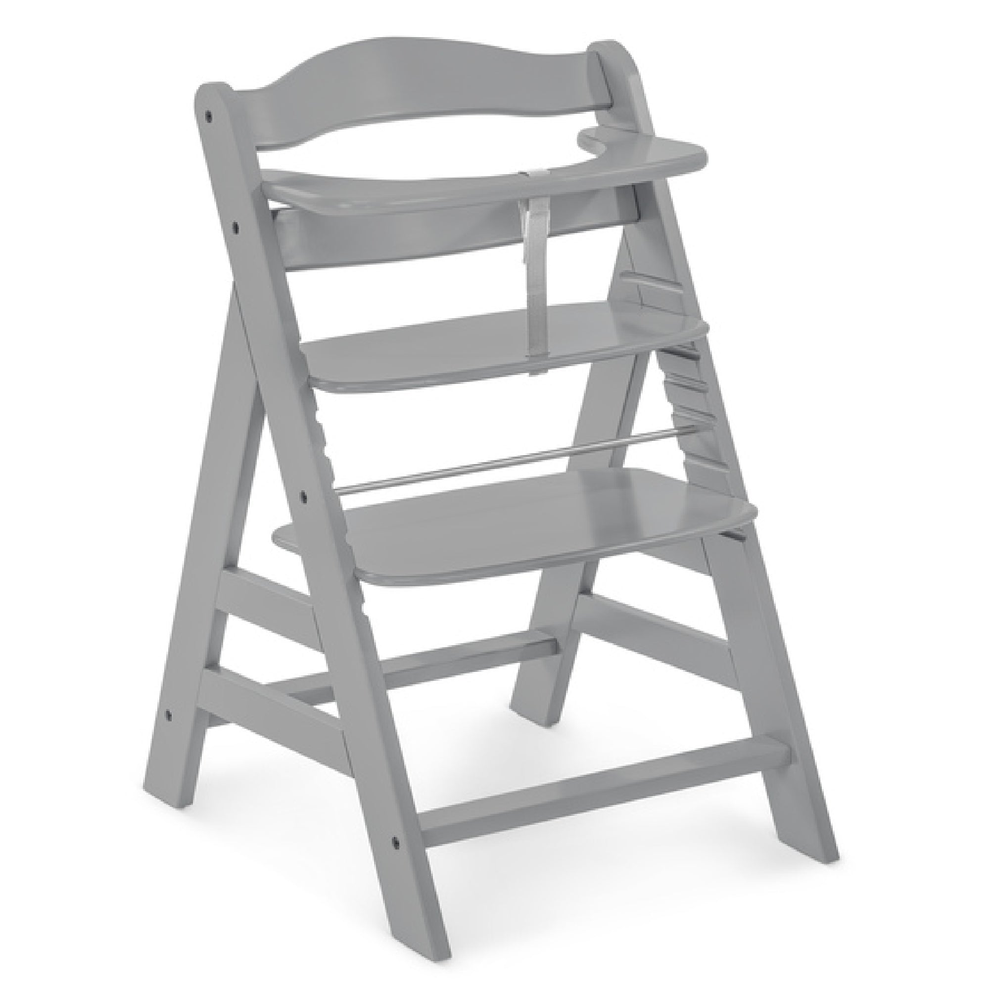 Hauck Alpha+ Wooden High Chair with Tray and Safety Bar, Grey - Smart-nests