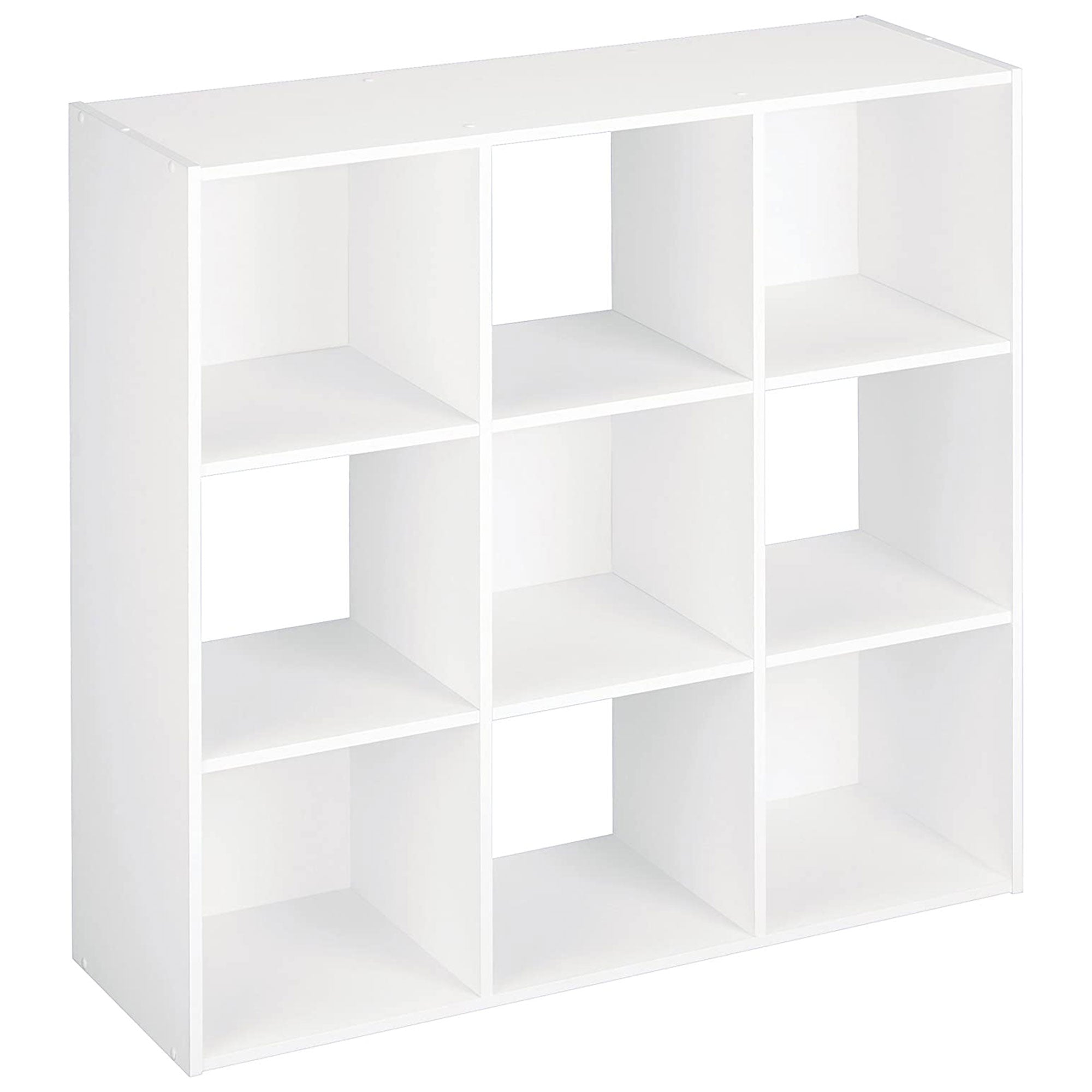 ClosetMaid 9 Cube Wood Stackable Open Bookcase Display Shelf Organizer, White - Smart-nests