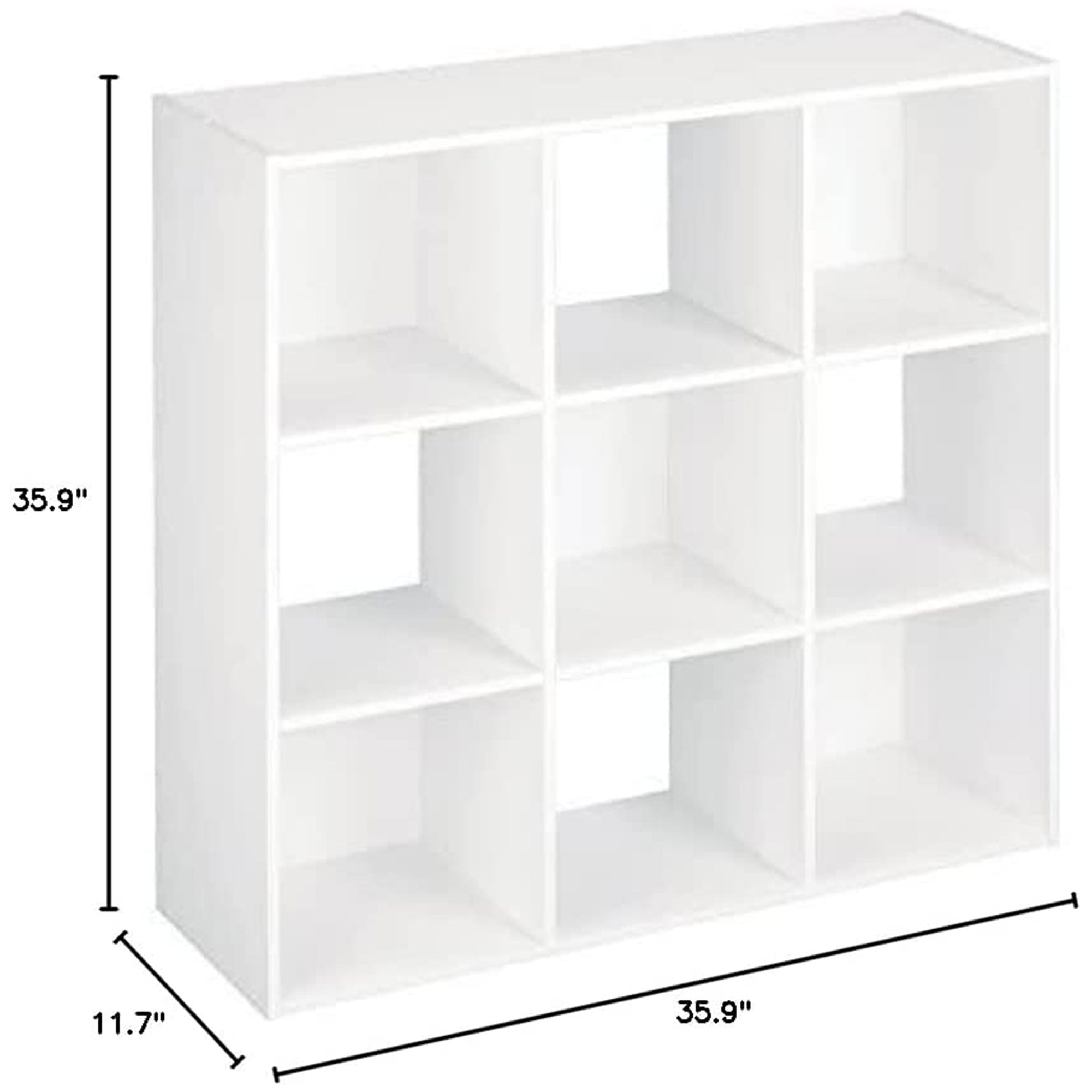 ClosetMaid 9 Cube Wood Stackable Open Bookcase Display Shelf Organizer, White - Smart-nests