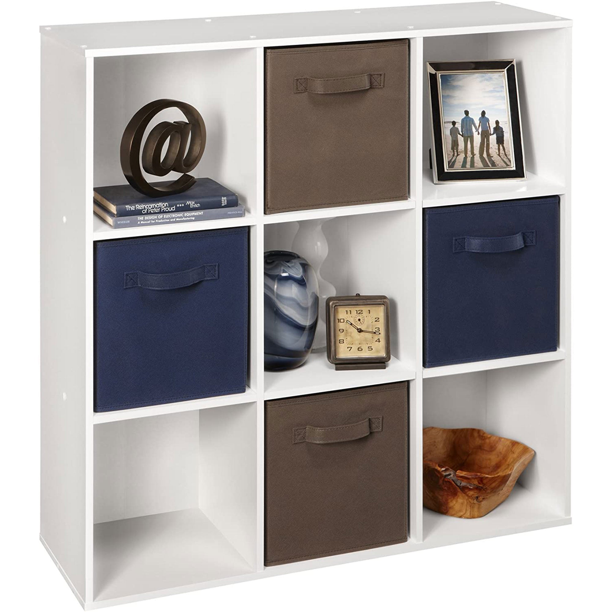 ClosetMaid 9 Cube Wood Stackable Open Bookcase Display Shelf Organizer, White - Smart-nests