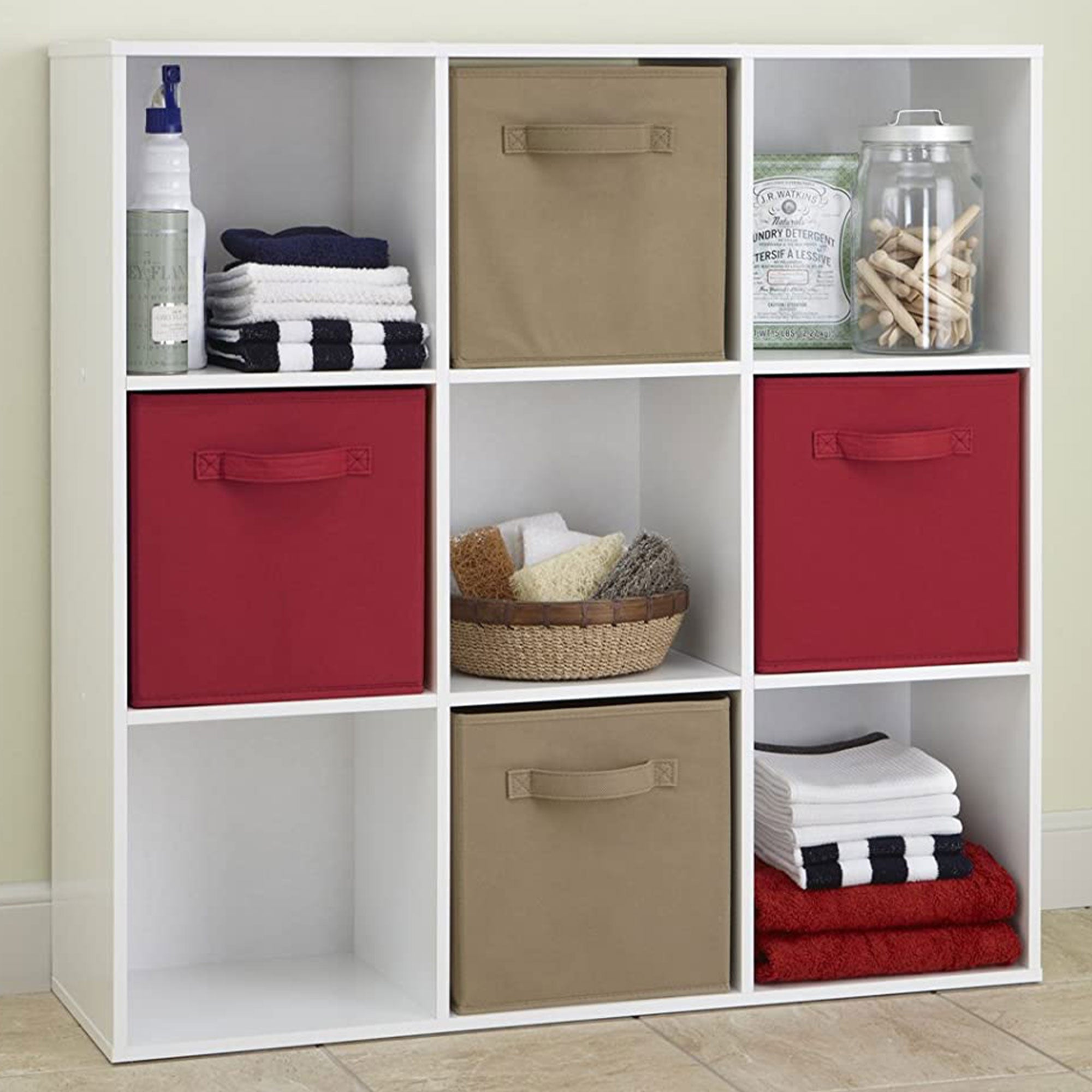 ClosetMaid 9 Cube Wood Stackable Open Bookcase Display Shelf Organizer, White - Smart-nests