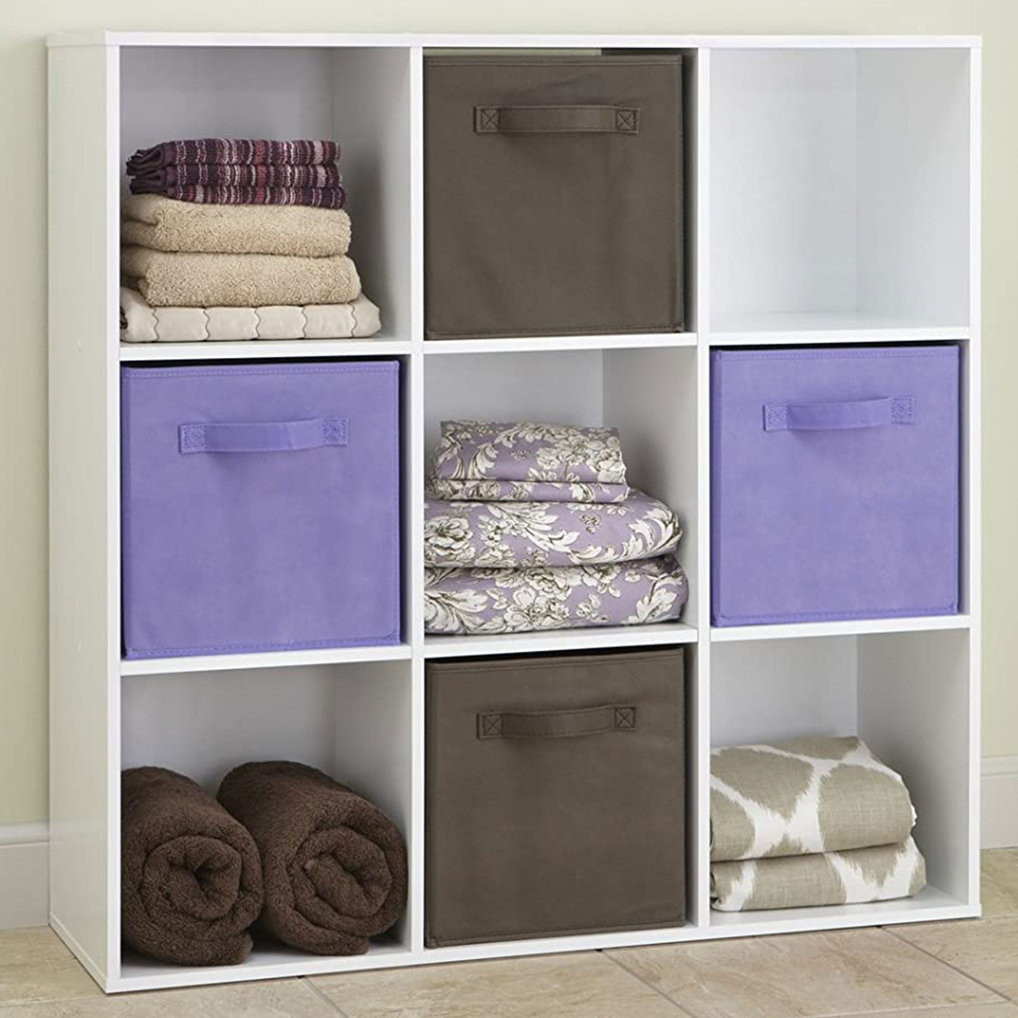 ClosetMaid 9 Cube Wood Stackable Open Bookcase Display Shelf Organizer, White - Smart-nests