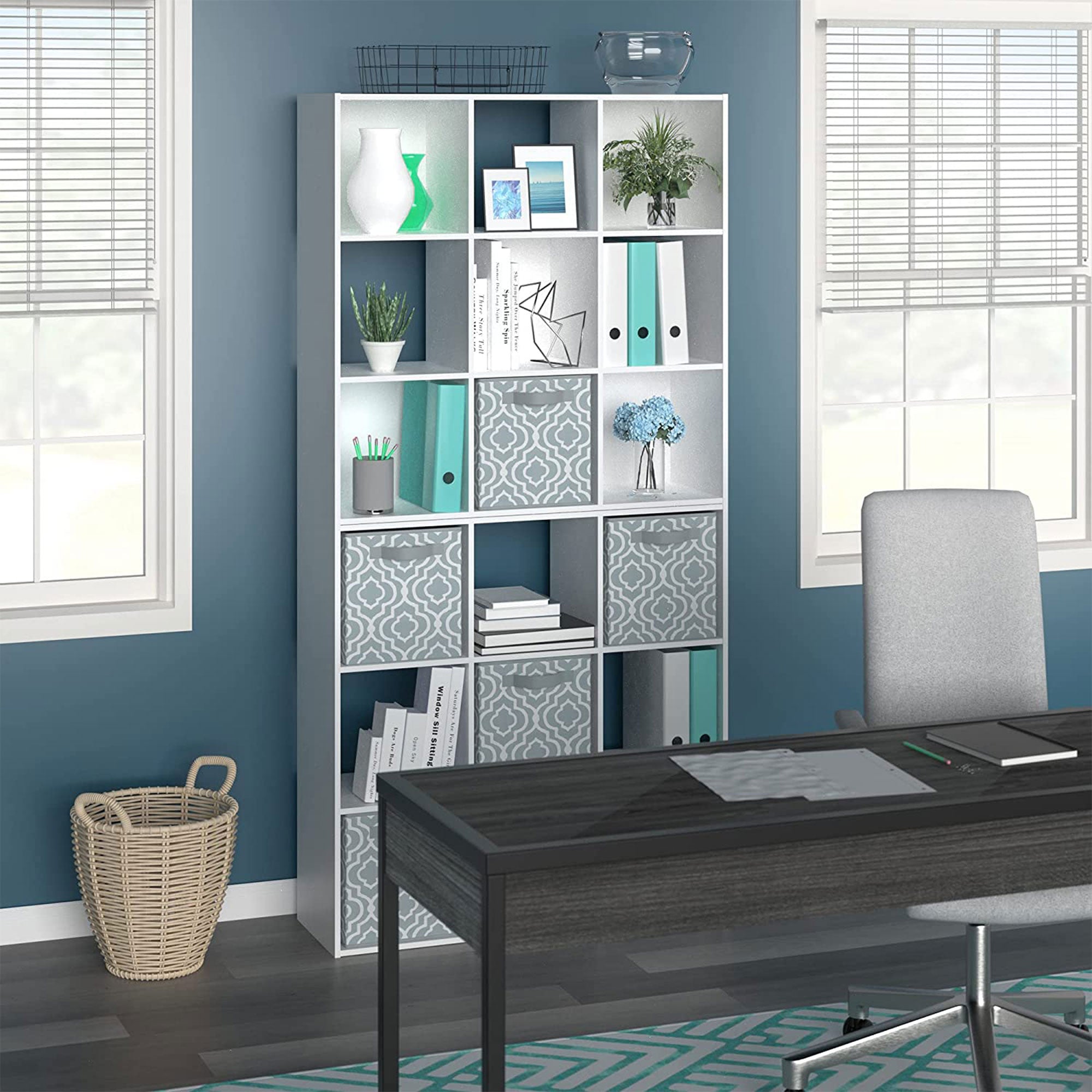 ClosetMaid 9 Cube Wood Stackable Open Bookcase Display Shelf Organizer, White - Smart-nests