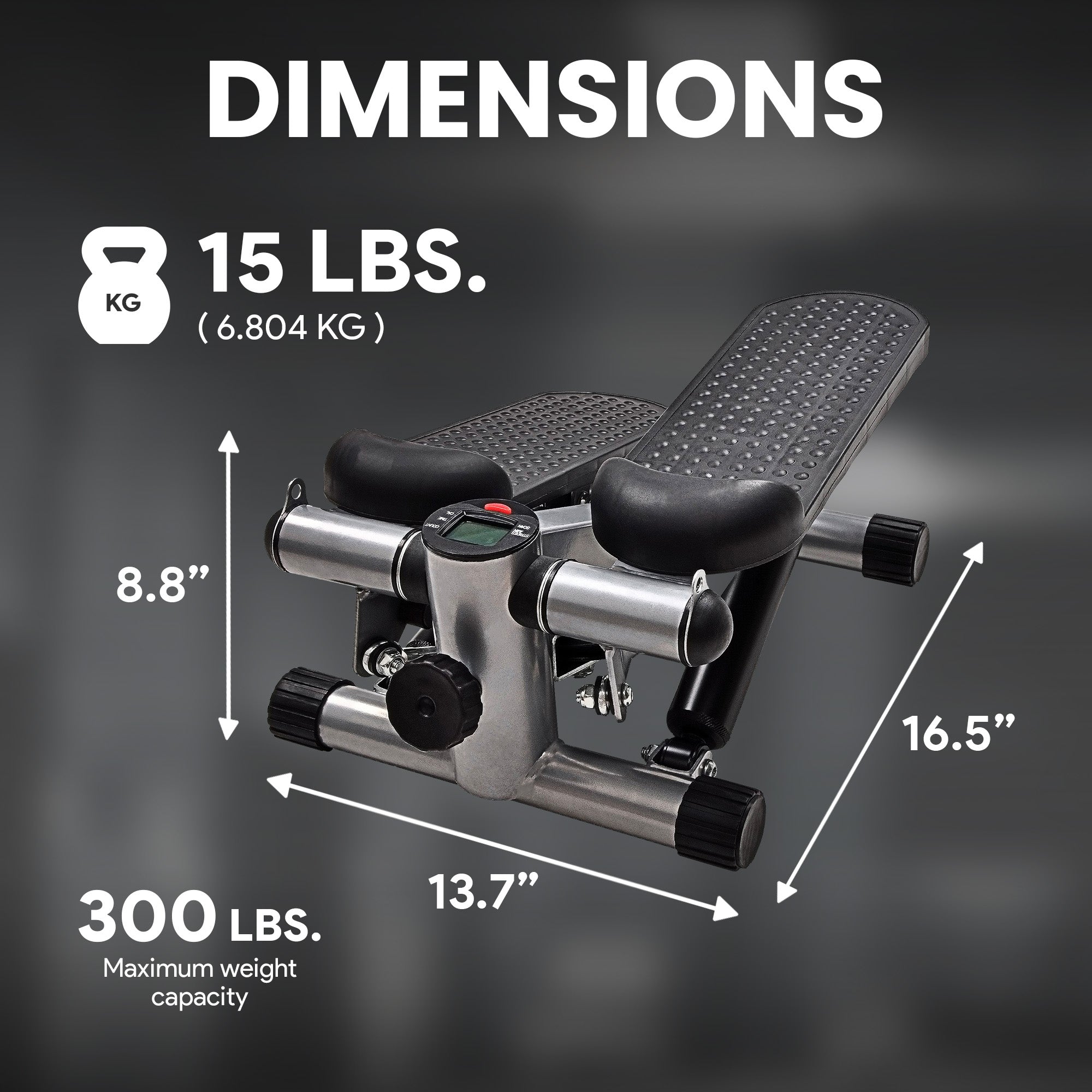 BalanceFrom Fitness Adjustable Mini Stepper with LCD Monitor & Resistance Bands - Smart-nests