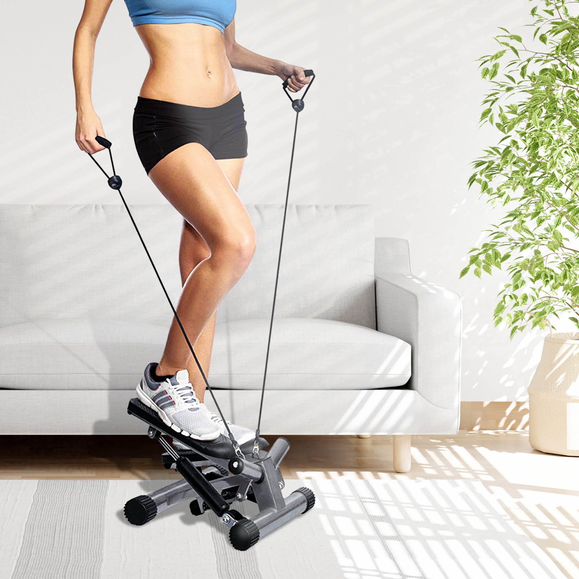 BalanceFrom Fitness Adjustable Mini Stepper with LCD Monitor & Resistance Bands - Smart-nests