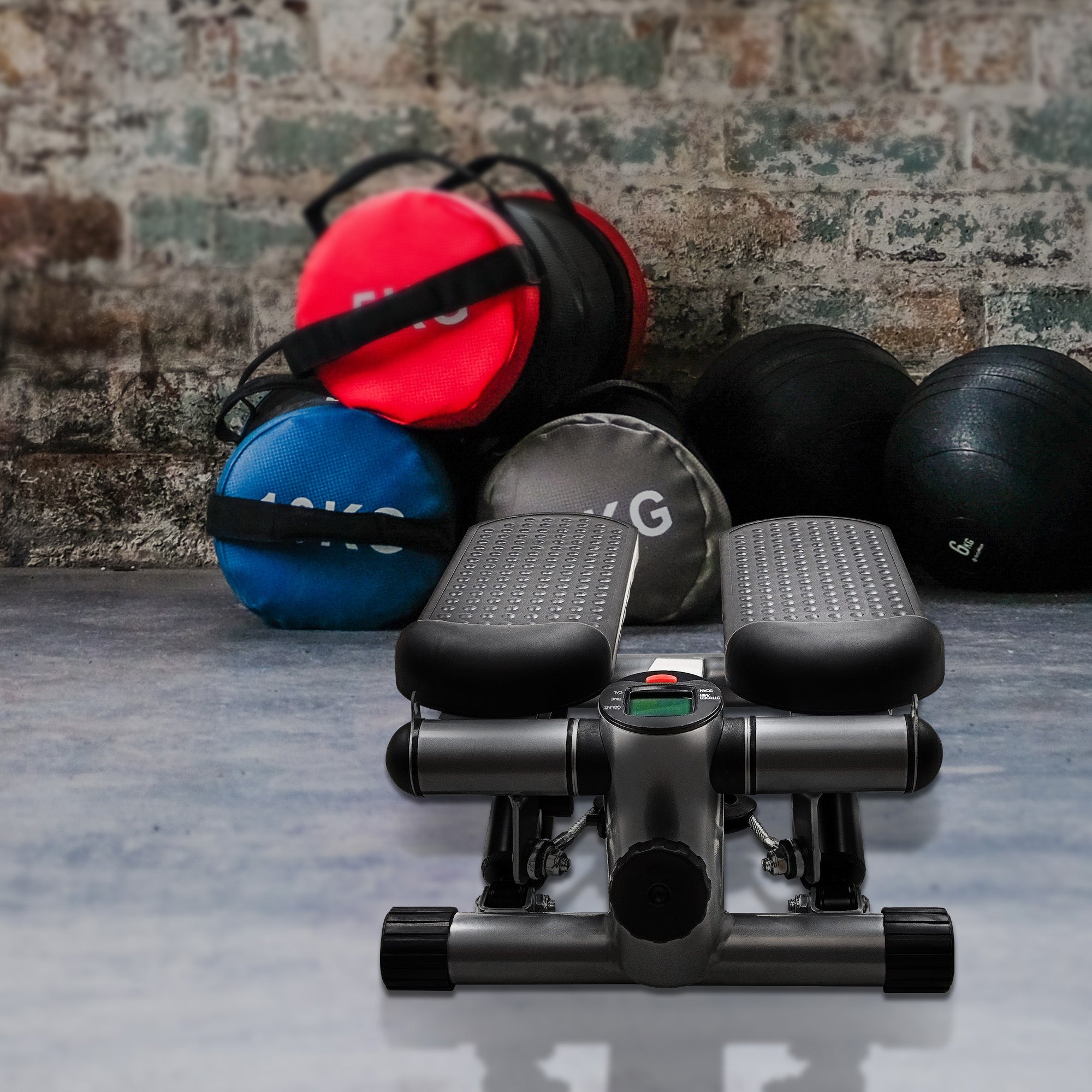 BalanceFrom Fitness Adjustable Mini Stepper with LCD Monitor & Resistance Bands - Smart-nests