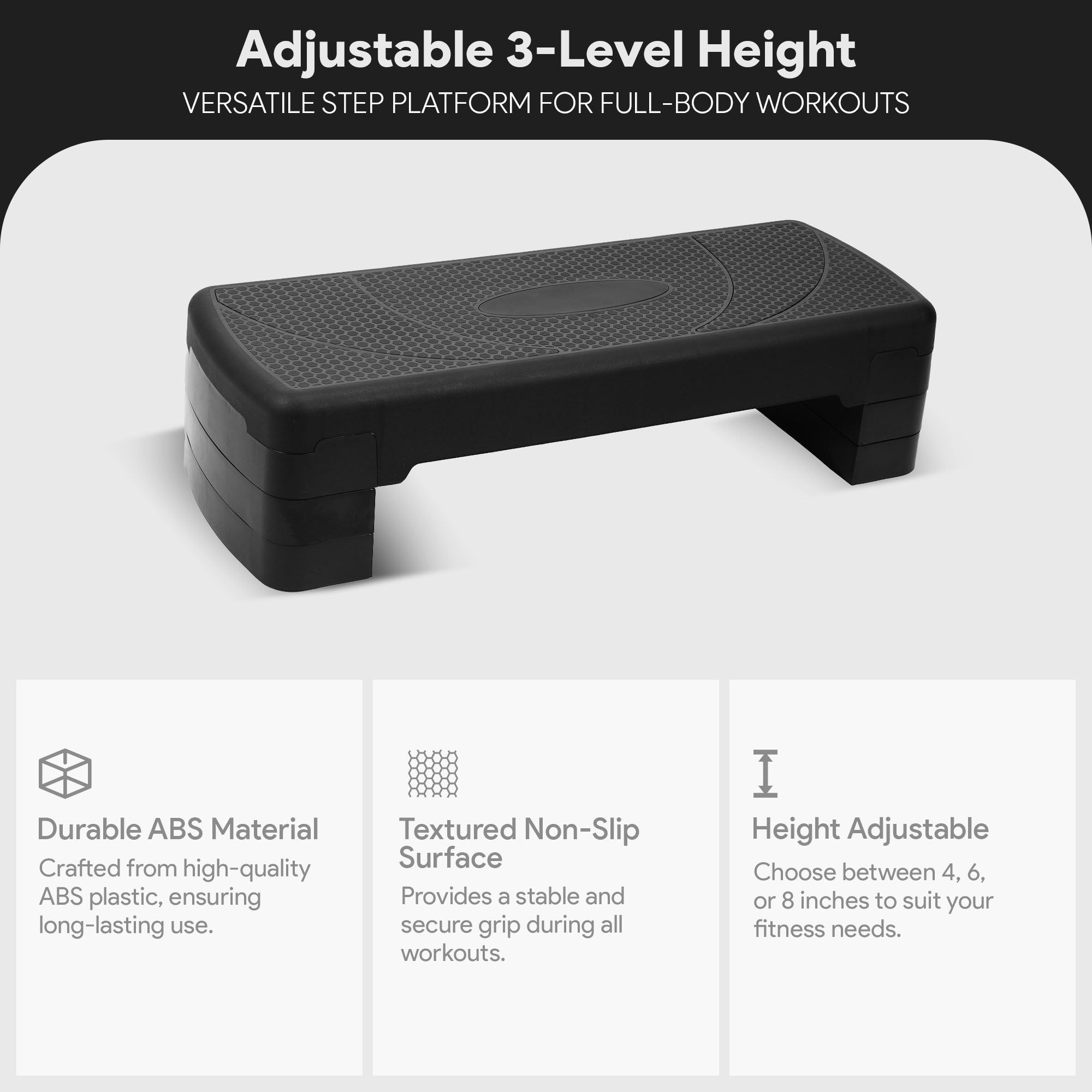 BalanceFrom Fitness Adjustable Workout Aerobic Step Platform Trainer w/Raisers - Smart-nests