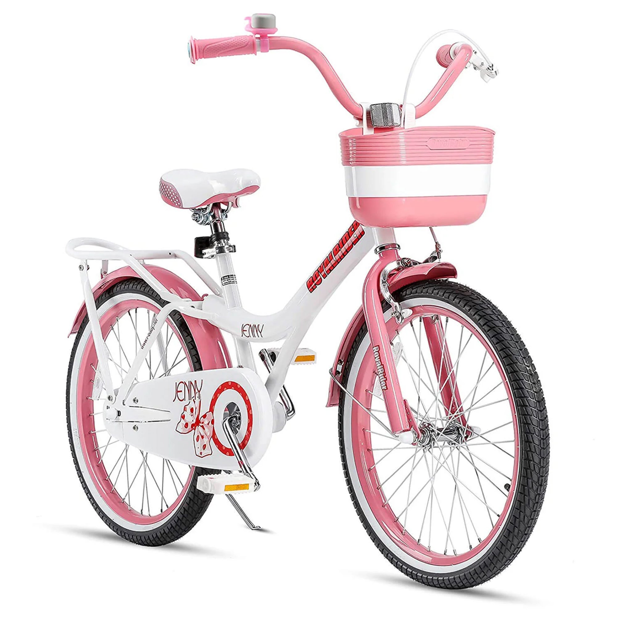 RoyalBaby Jenny Princess 20" Kids Bike w/ Kickstand, Basket & Bell, Pink EL - Smart-nests