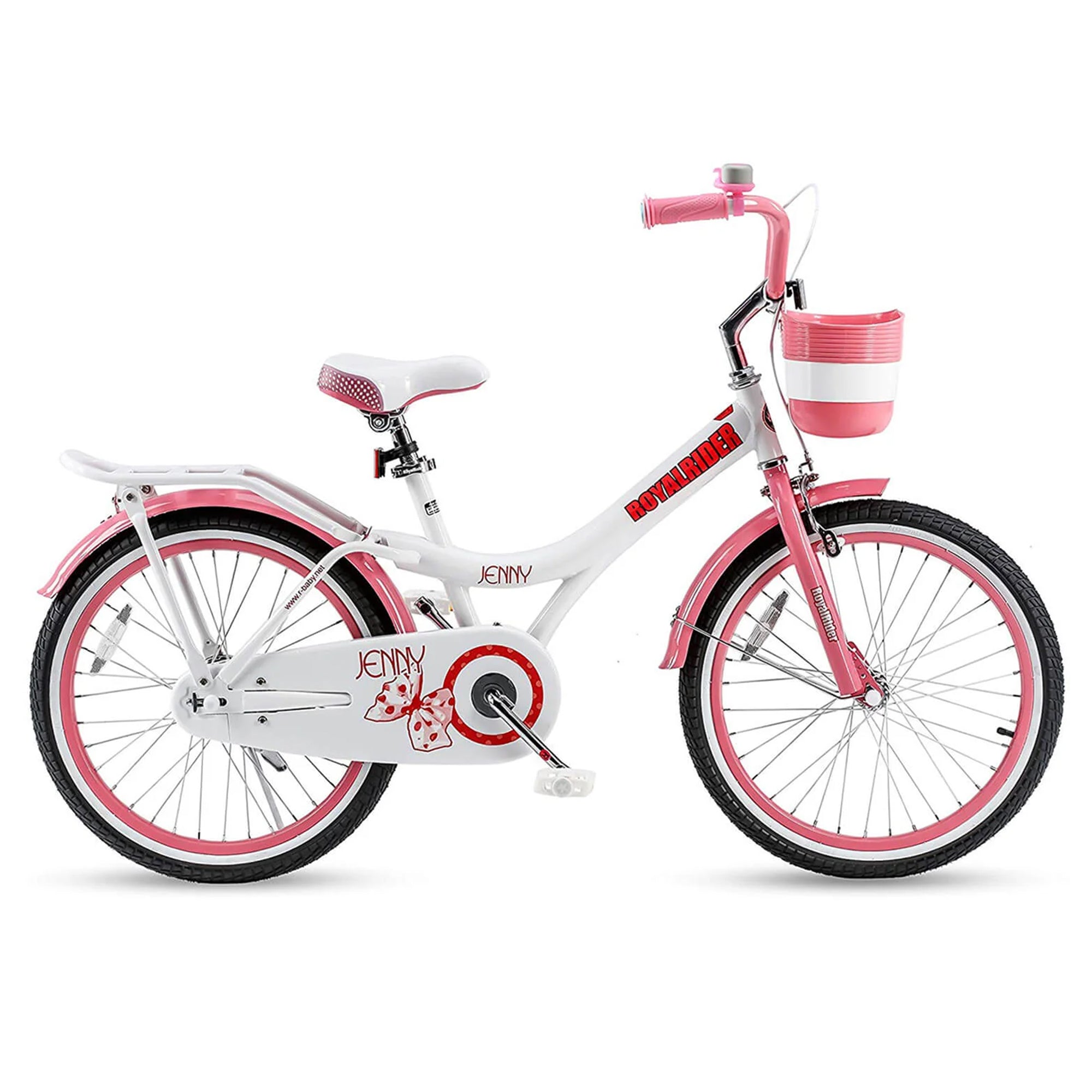 RoyalBaby Jenny Princess 20" Kids Bike w/ Kickstand, Basket & Bell, Pink EL - Smart-nests