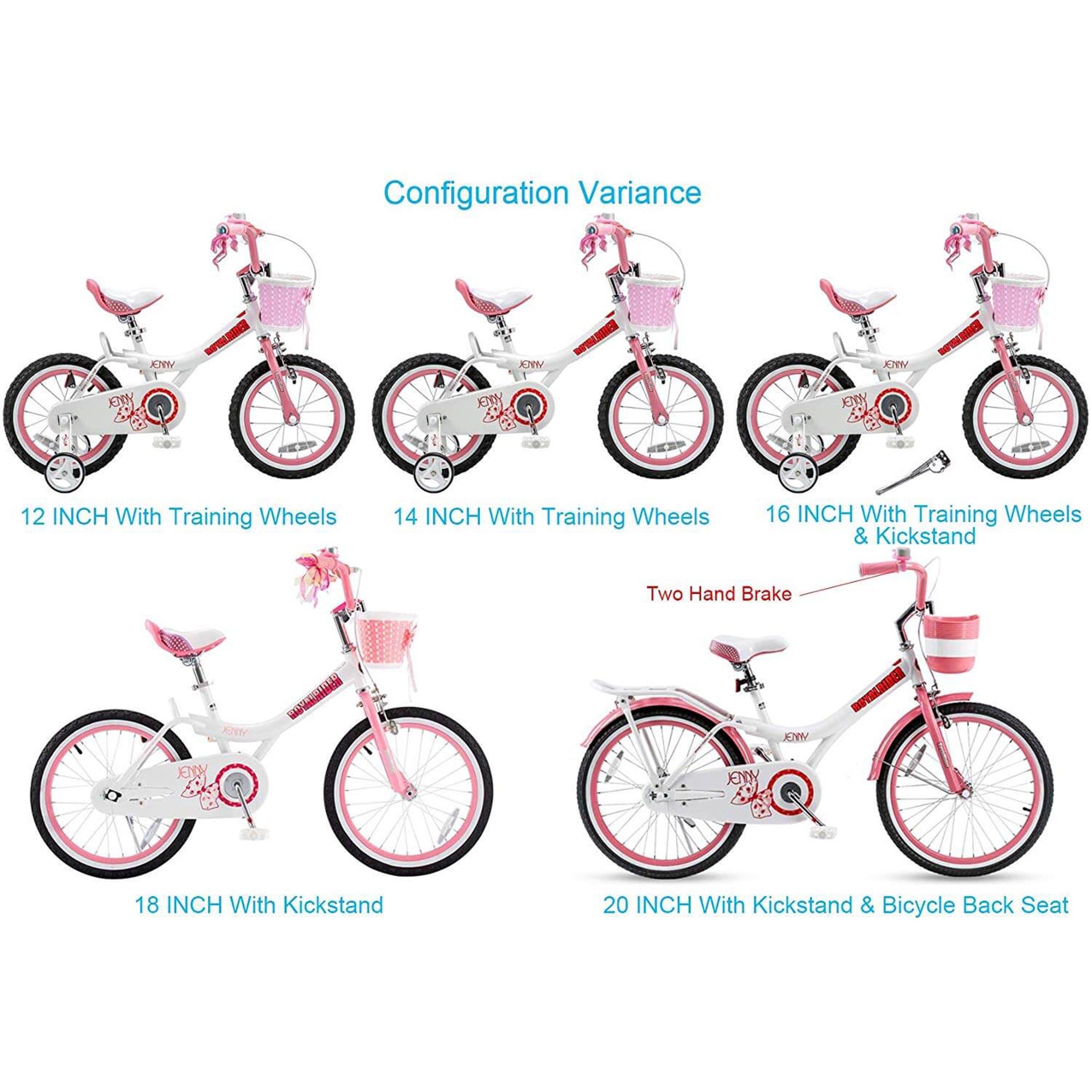 RoyalBaby Jenny Princess 20" Kids Bike w/ Kickstand, Basket & Bell, Pink EL - Smart-nests