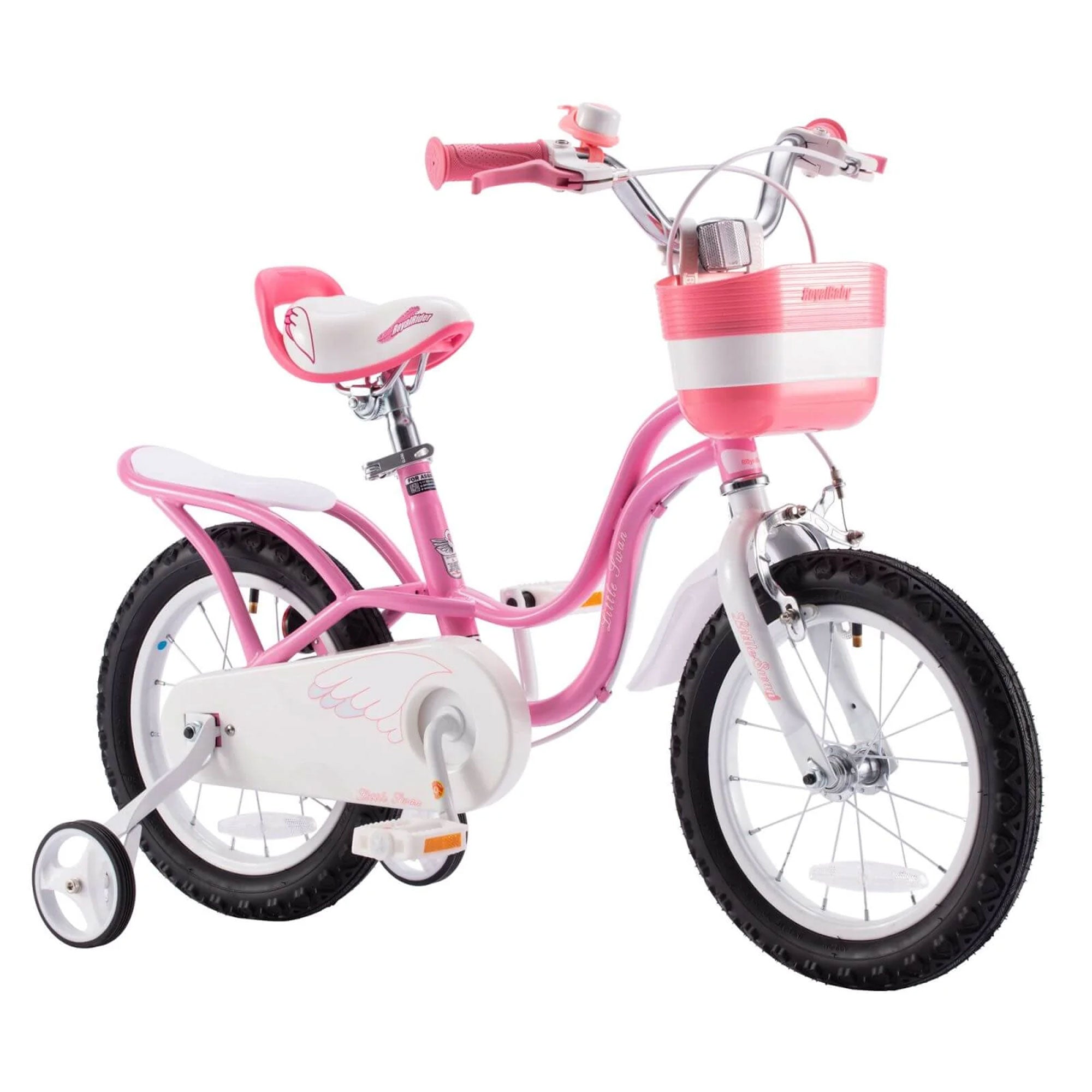 RoyalBaby Little Swan 12" Carbon Steel Kids Bicycle with Dual Hand Brakes, Pink - Smart-nests