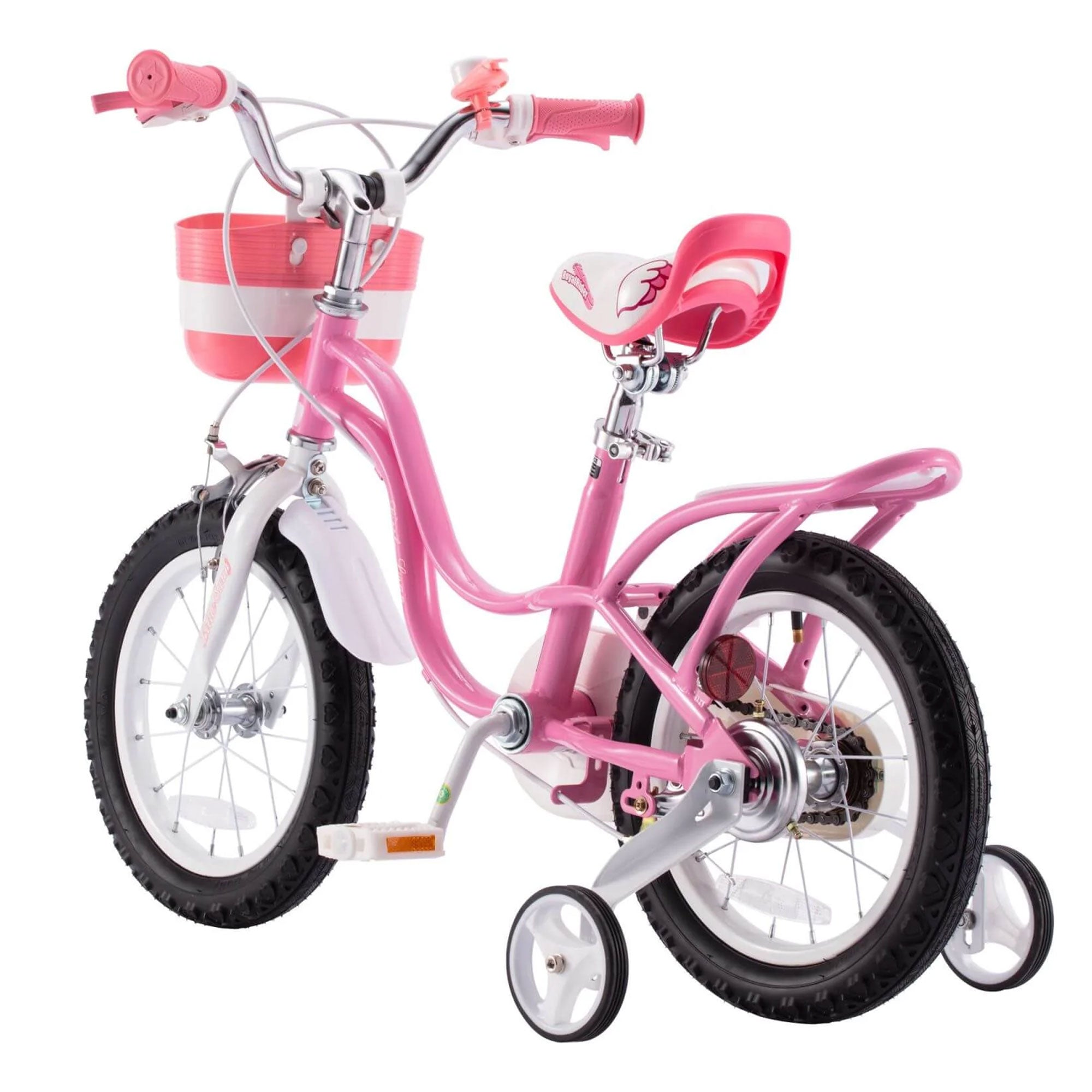 RoyalBaby Little Swan 12" Carbon Steel Kids Bicycle with Dual Hand Brakes, Pink - Smart-nests