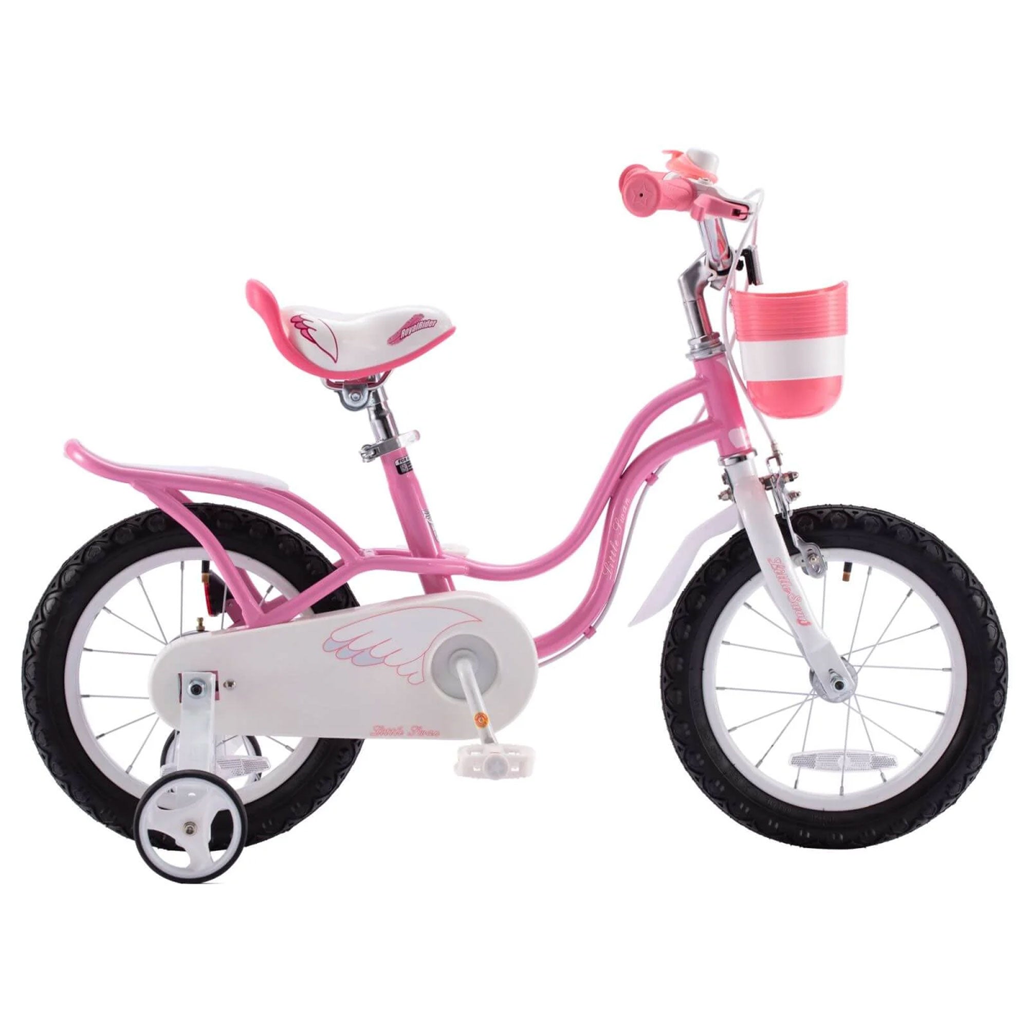 RoyalBaby Little Swan 12" Carbon Steel Kids Bicycle with Dual Hand Brakes, Pink - Smart-nests