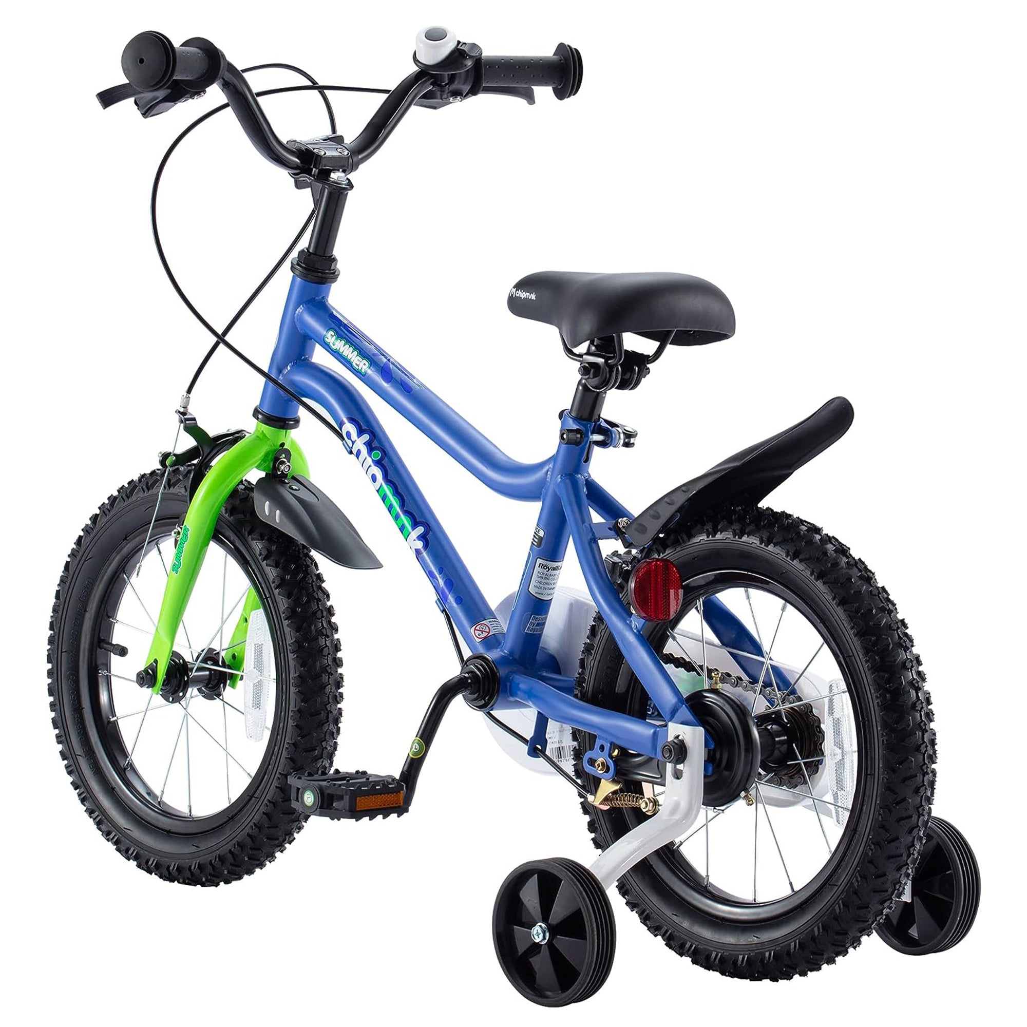 RoyalBaby Chipmunk 12" Toddler Kids Bike with Training Wheels & Bell, Blue - Smart-nests