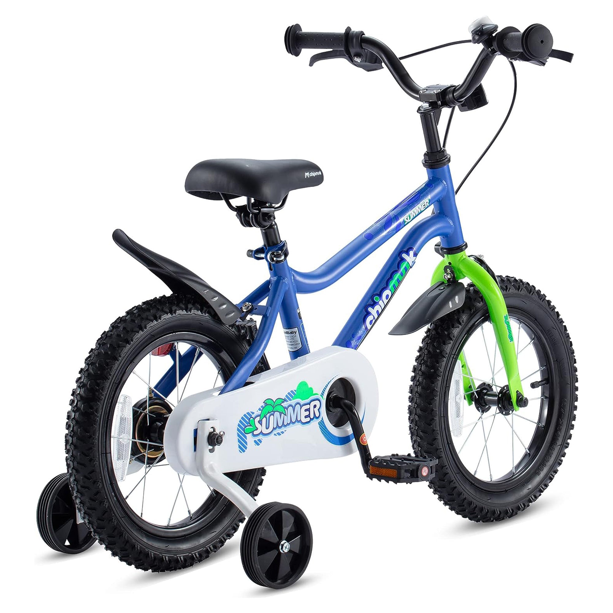 RoyalBaby Chipmunk 12" Toddler Kids Bike with Training Wheels & Bell, Blue - Smart-nests